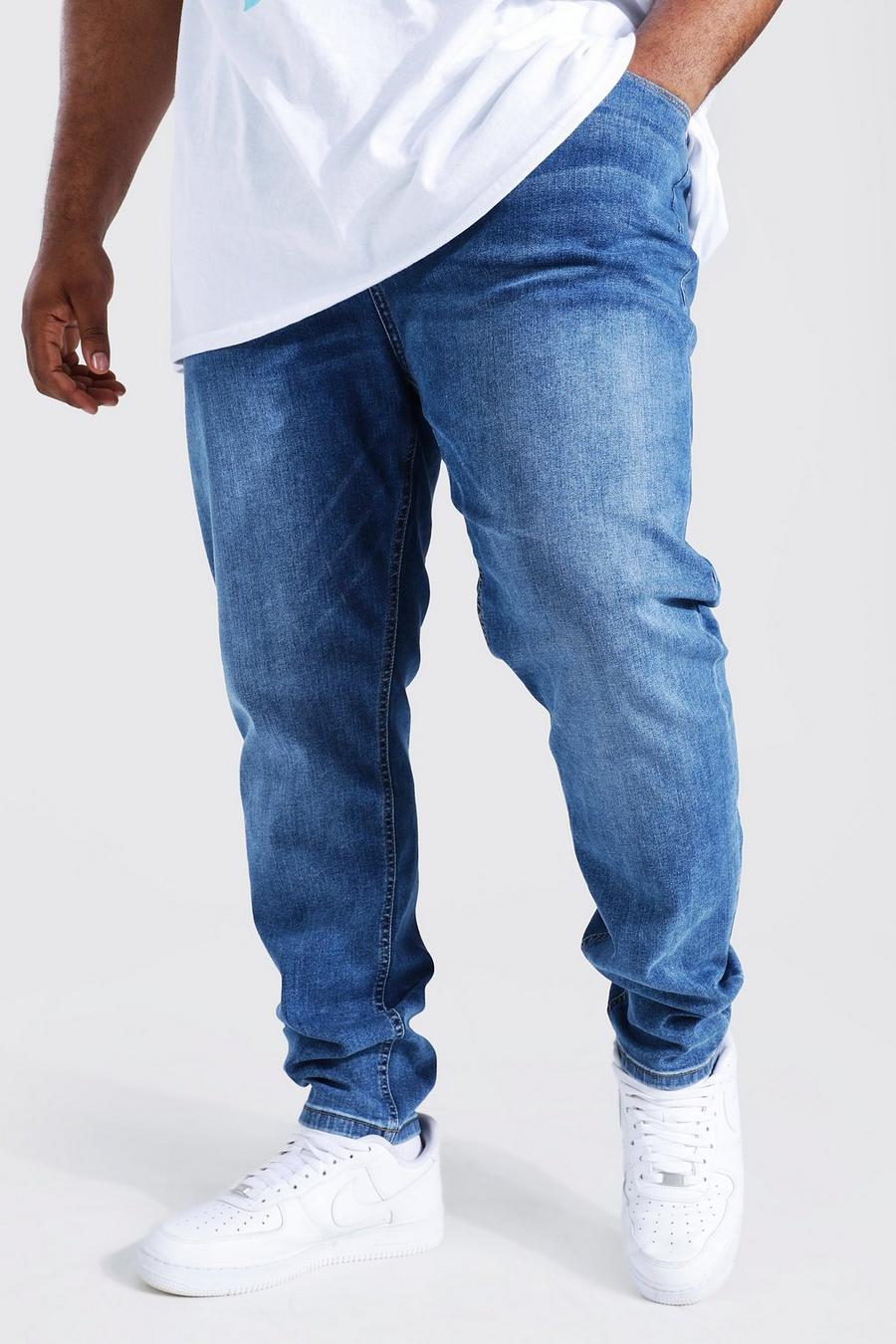 Mid blue Plus - Skinny jeans med stretch image number 1