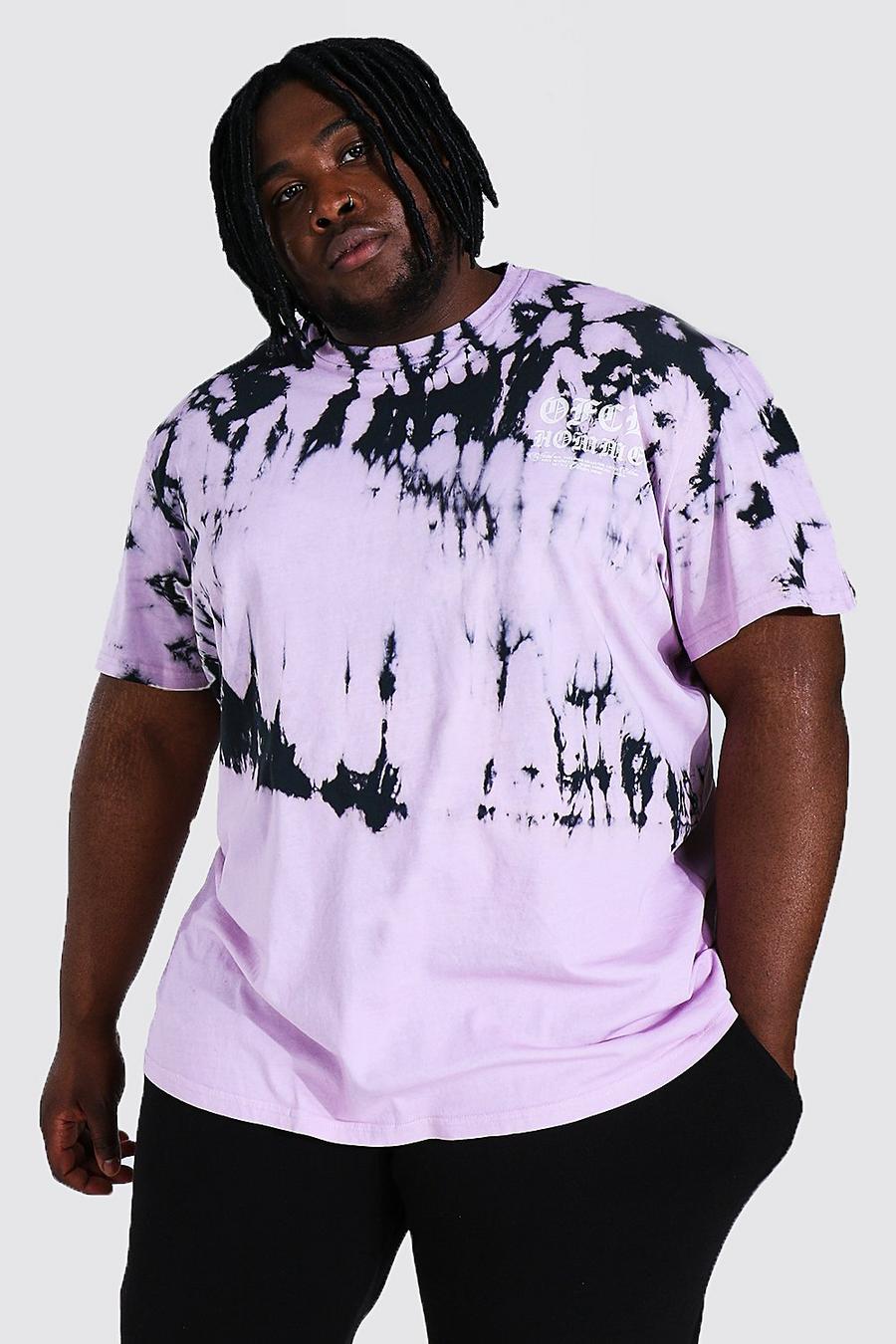 Pink Plus Size Baggy Tie Dye Gothic T-Shirt image number 1
