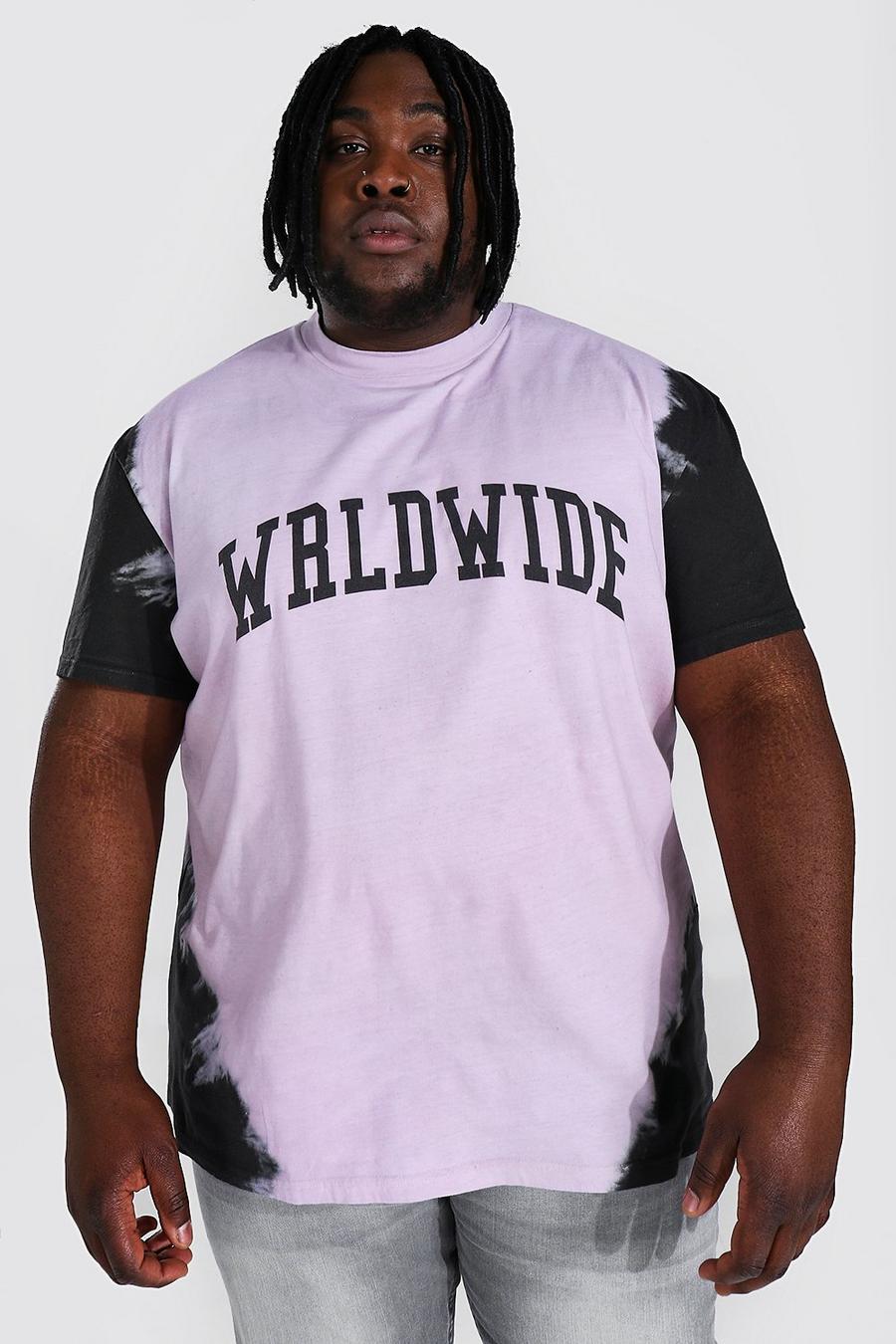 Pink Plus Loose Extended Neck Worldwide T-shirt image number 1