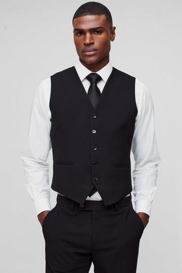 Slim Black Waistcoat black