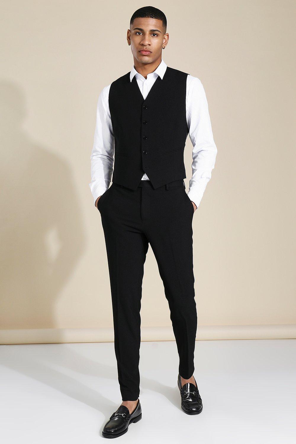 Men's Slim Black Vest