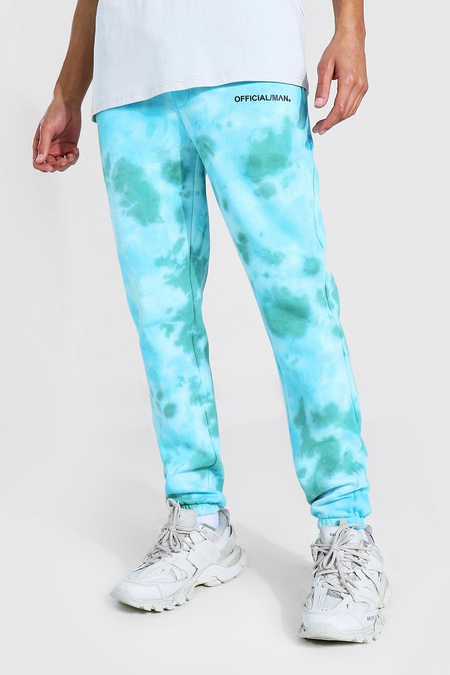 Teal Tall Regular Man Tie Dye Joggers image number 1