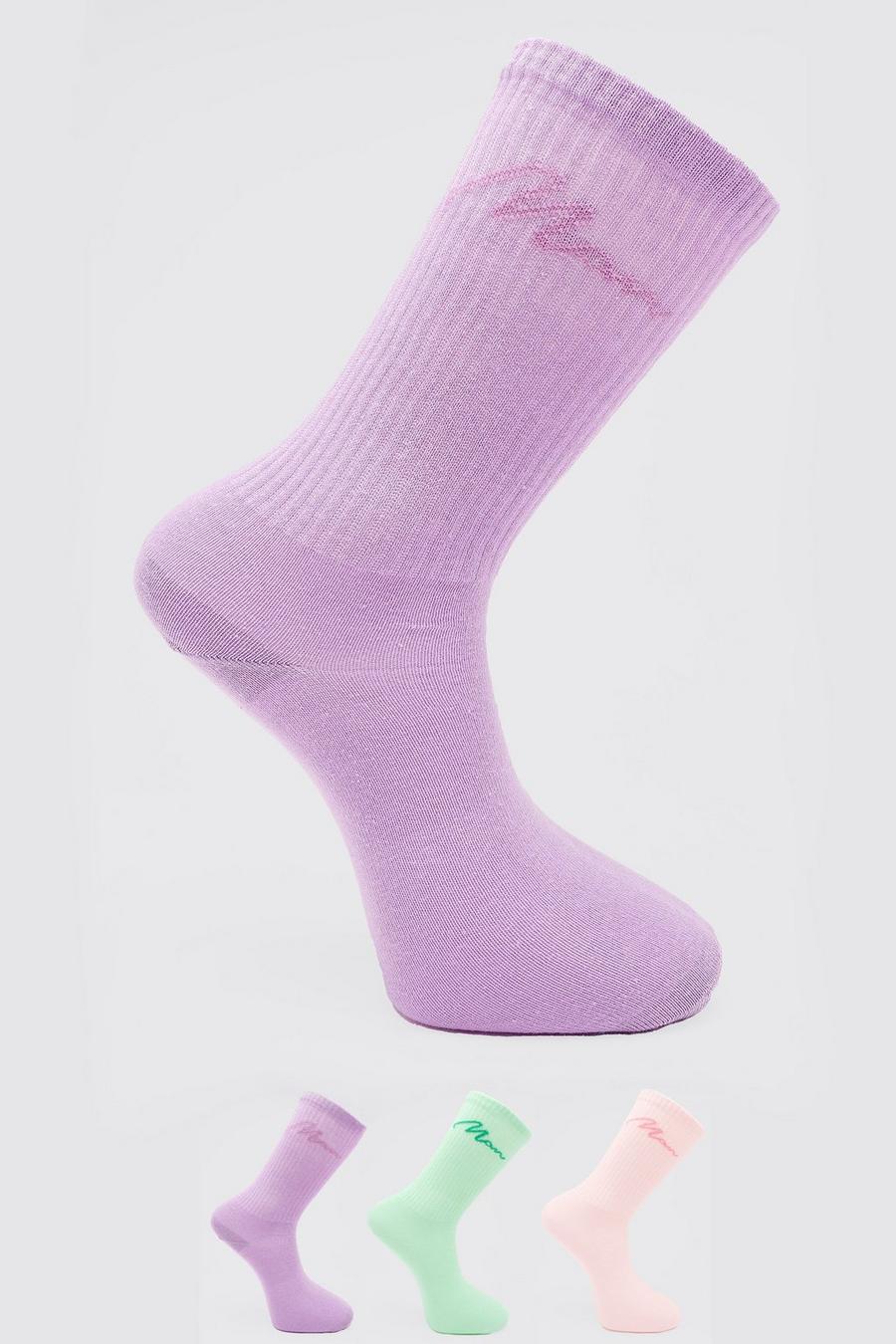 Pack de 3 pares de calcetines de la firma MAN, Multicolor image number 1