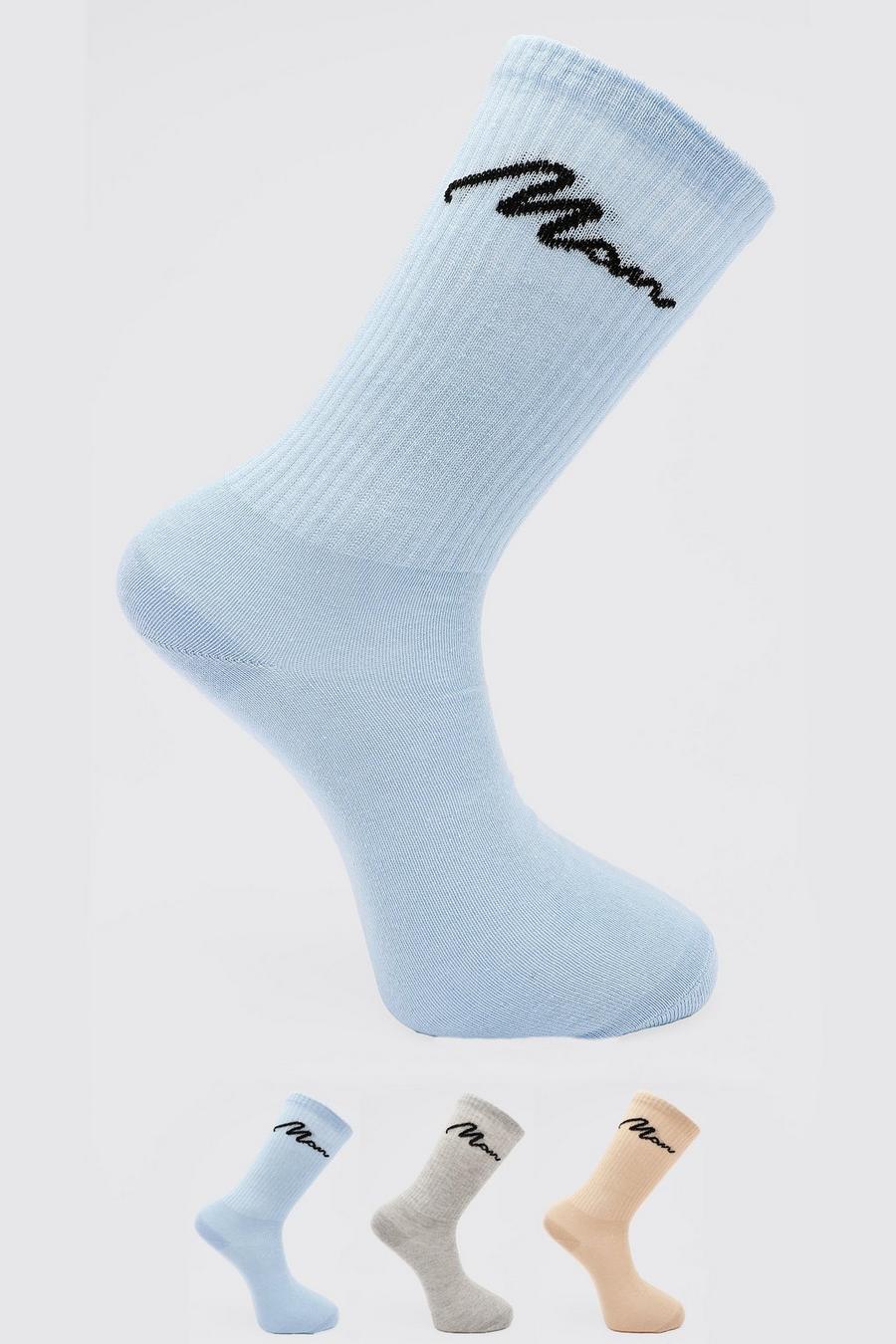 Pack de 3 pares de calcetines de la firma MAN, Multicolor image number 1