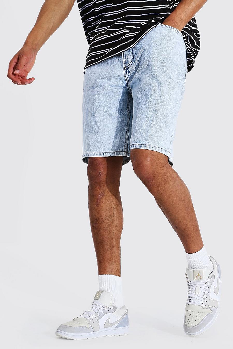 Ice blue Tall Relaxed Fit Rigid Denim Short image number 1