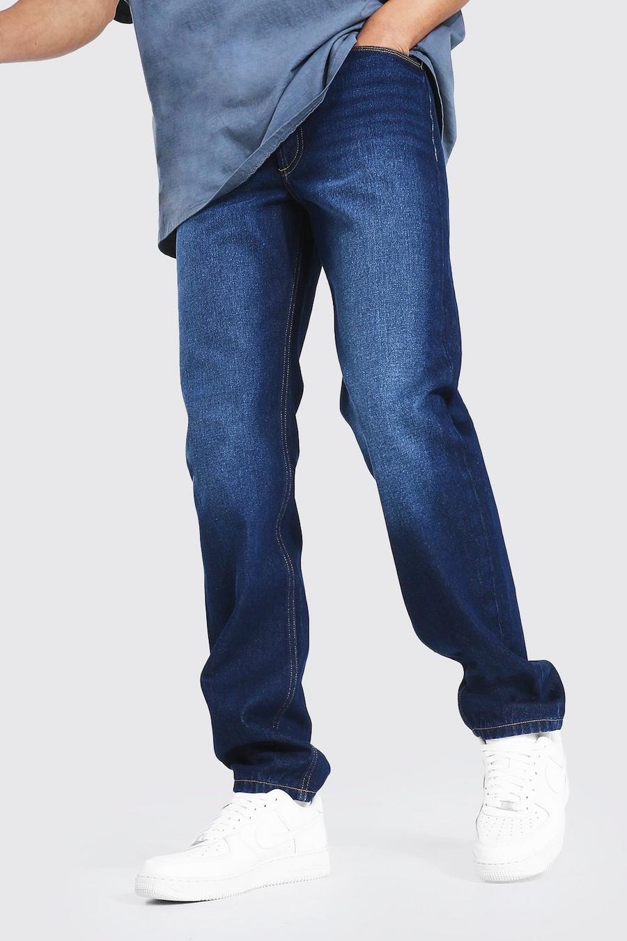 כחול אינדיגו ג'ינס בגזרה משוחררת, לגברים גבוהים image number 1