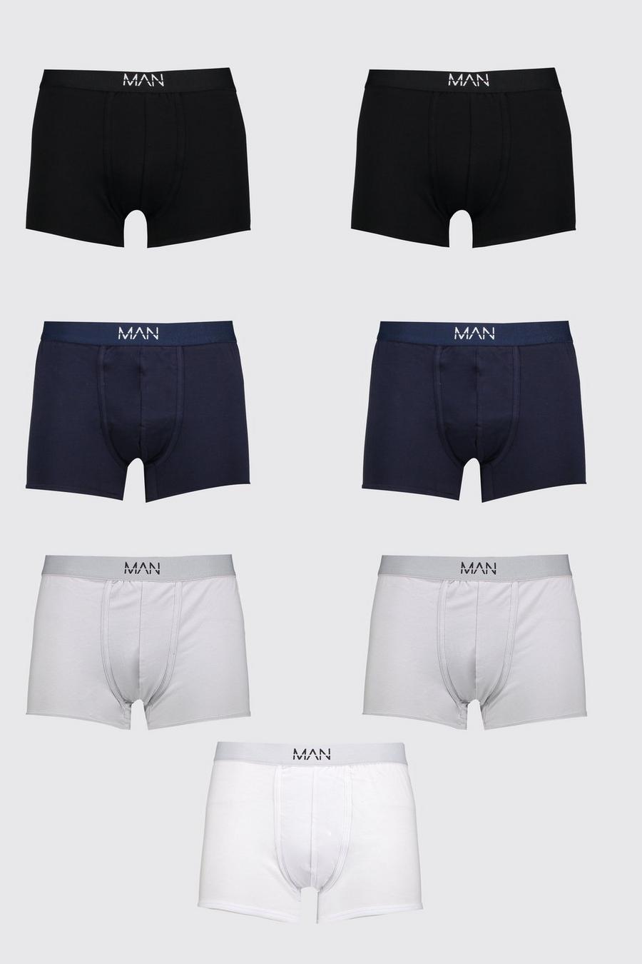 Multi Plus Size 7 Pack MAN Mixed Boxers image number 1