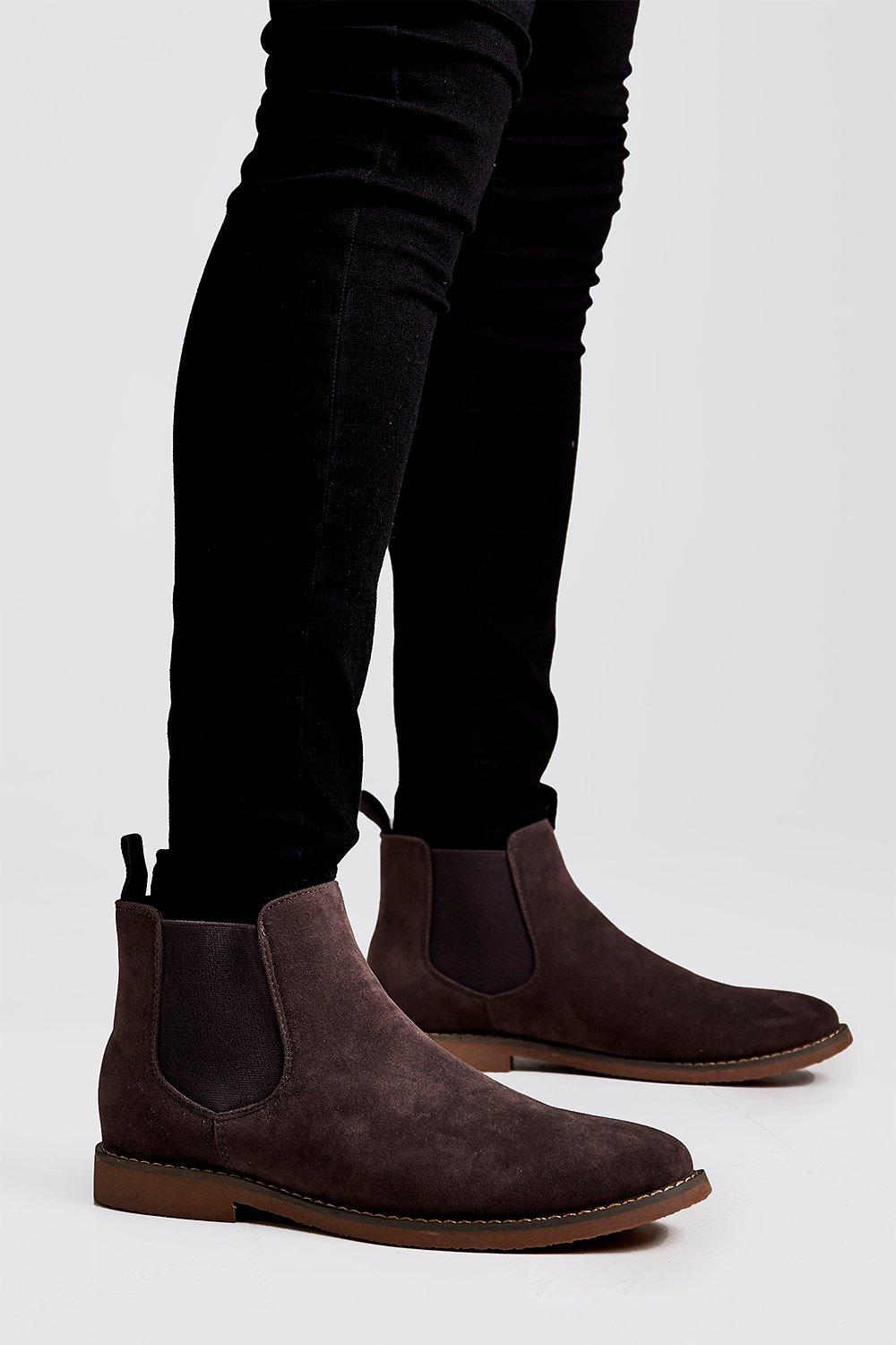 faux suede chelsea boots womens