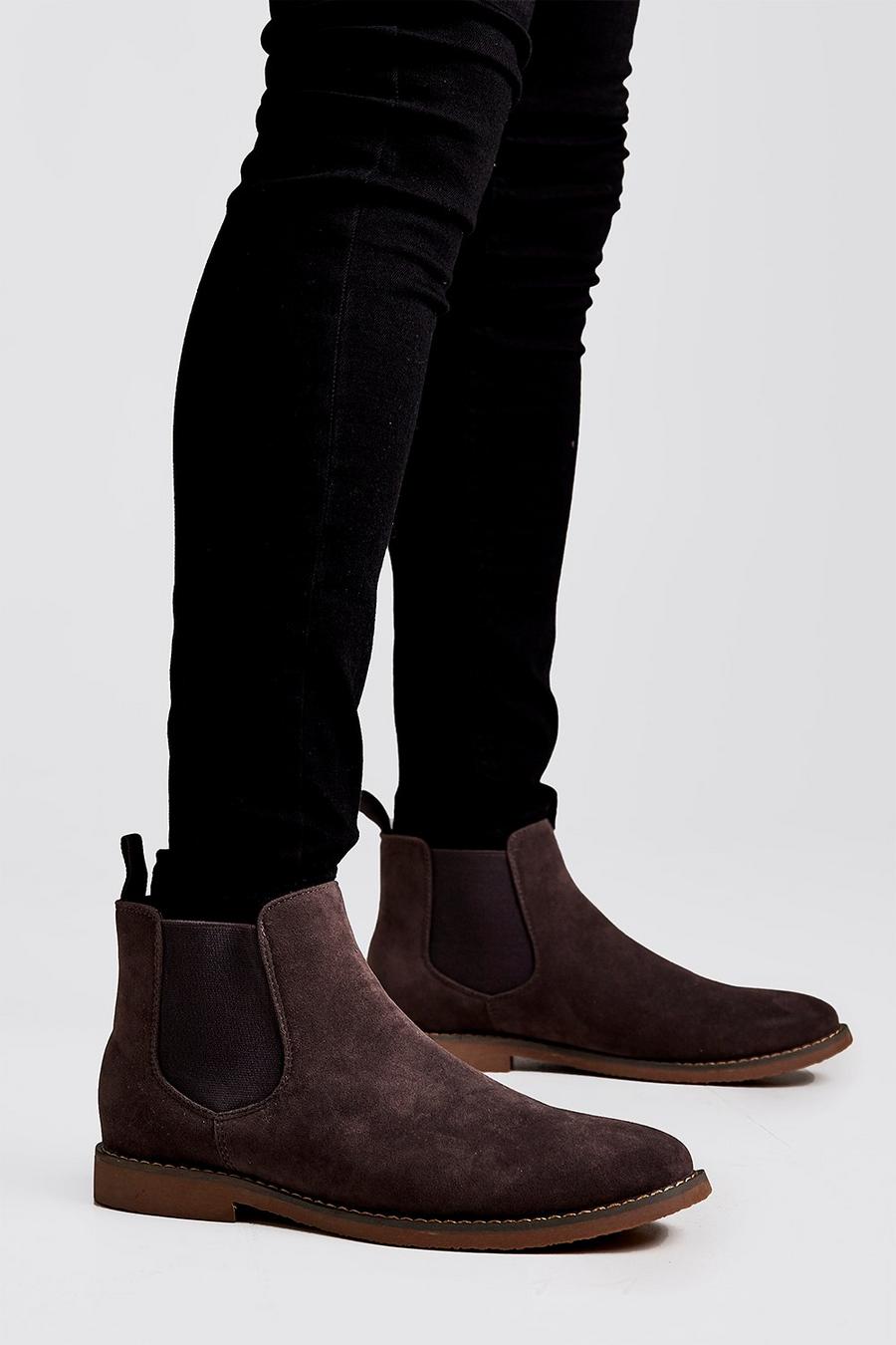 Grey Faux Suede Chelsea Boots image number 1