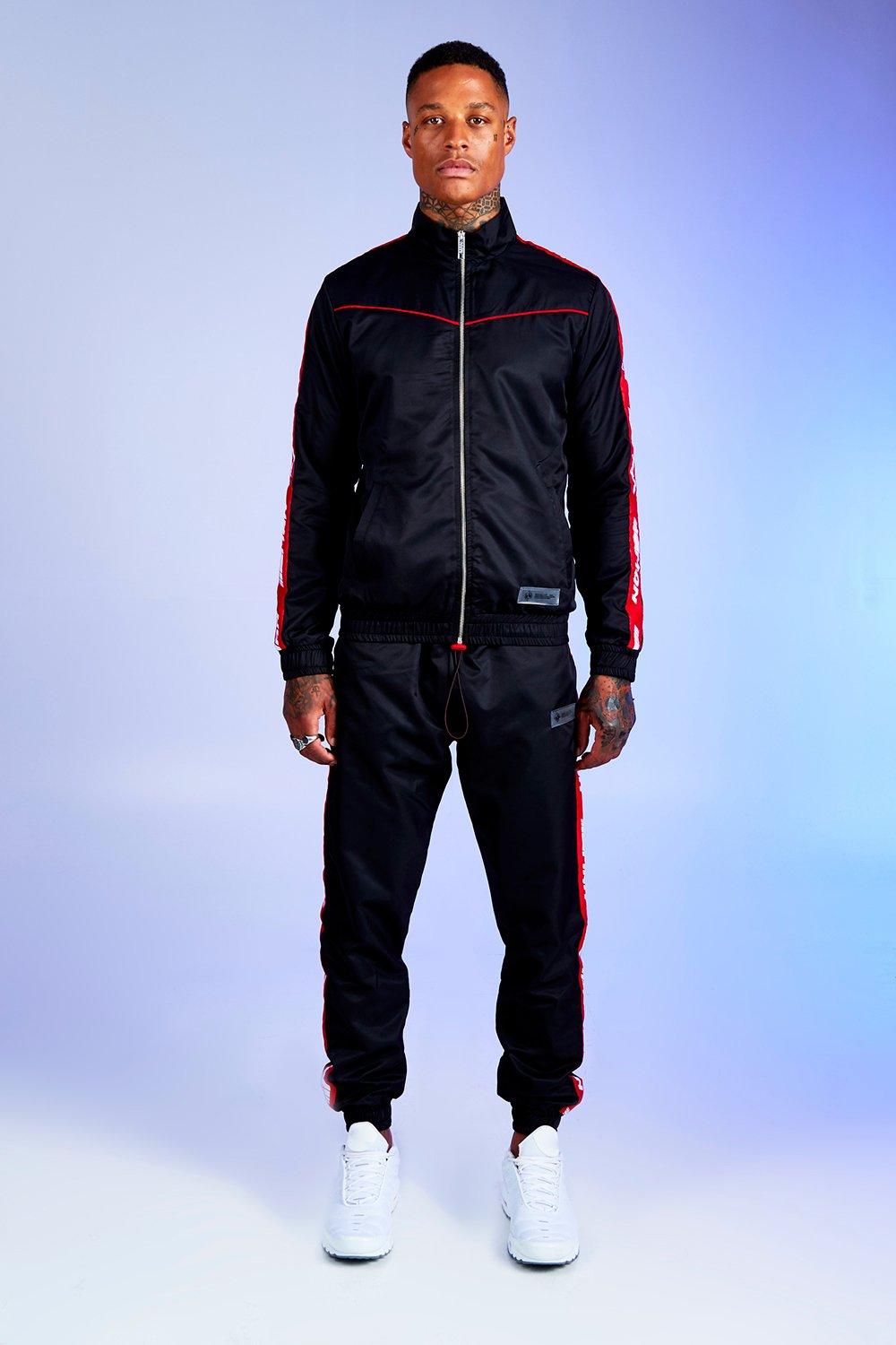 boohoo tracksuit red