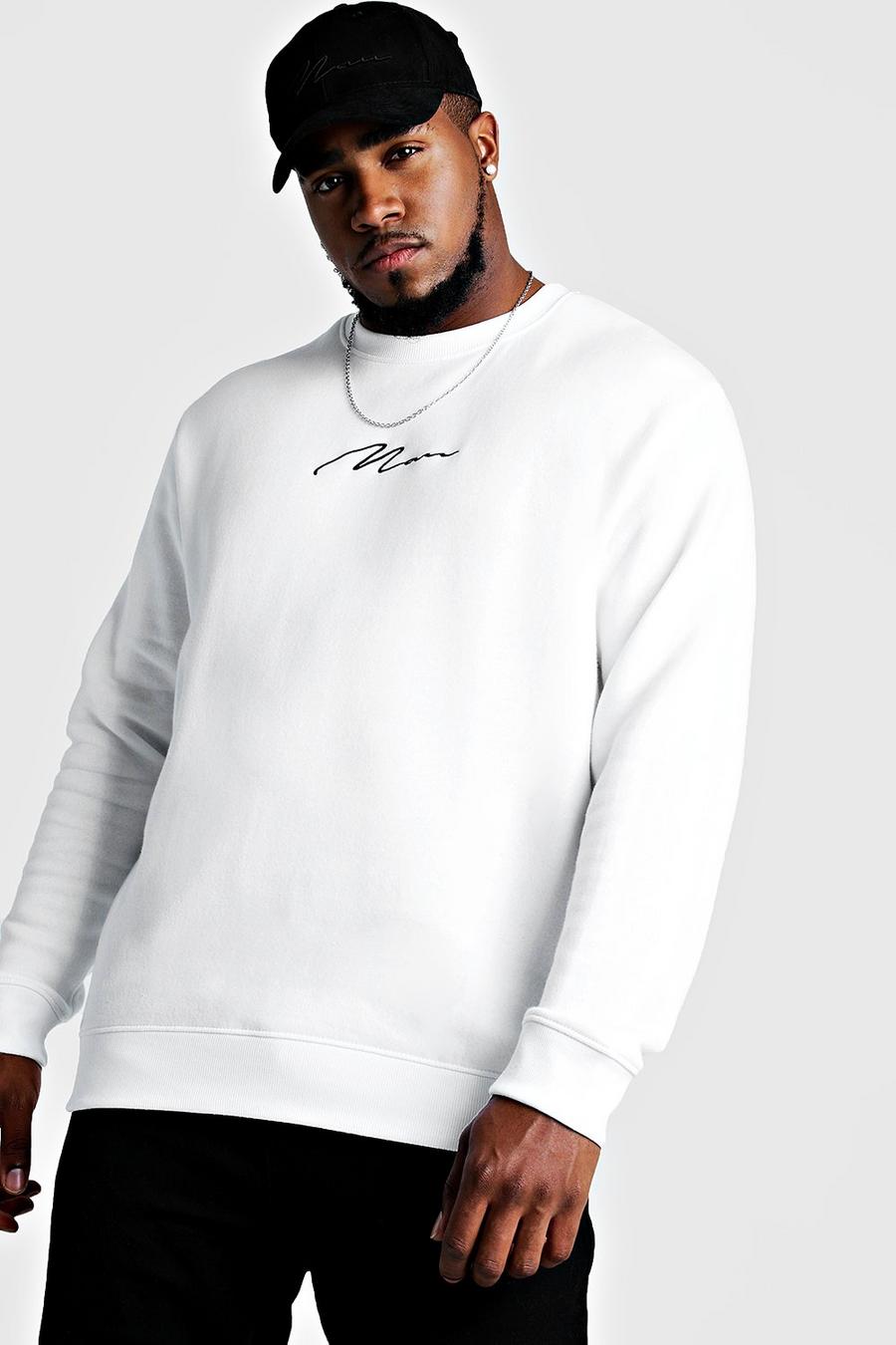 White Big & Tall - Man Script Sweatshirt image number 1