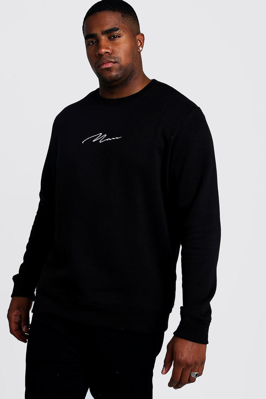 Black Big & Tall - MAN Script Sweatshirt image number 1
