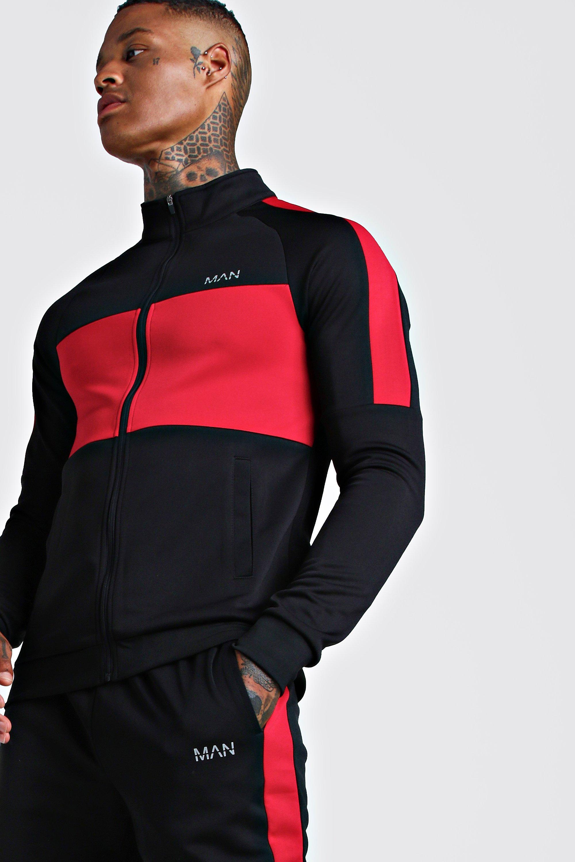 Boohoo mens 2024 red tracksuit