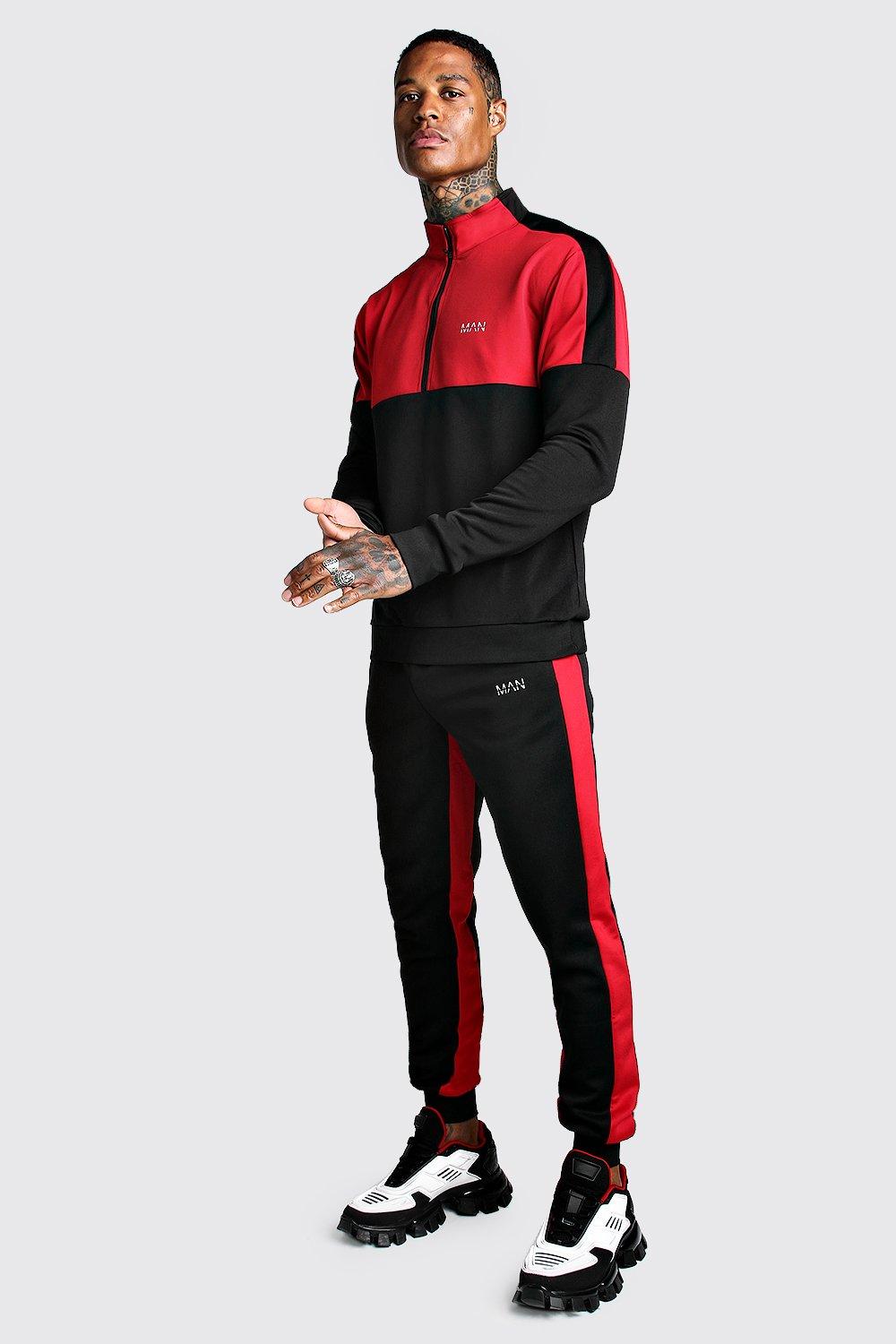 red colour tracksuit