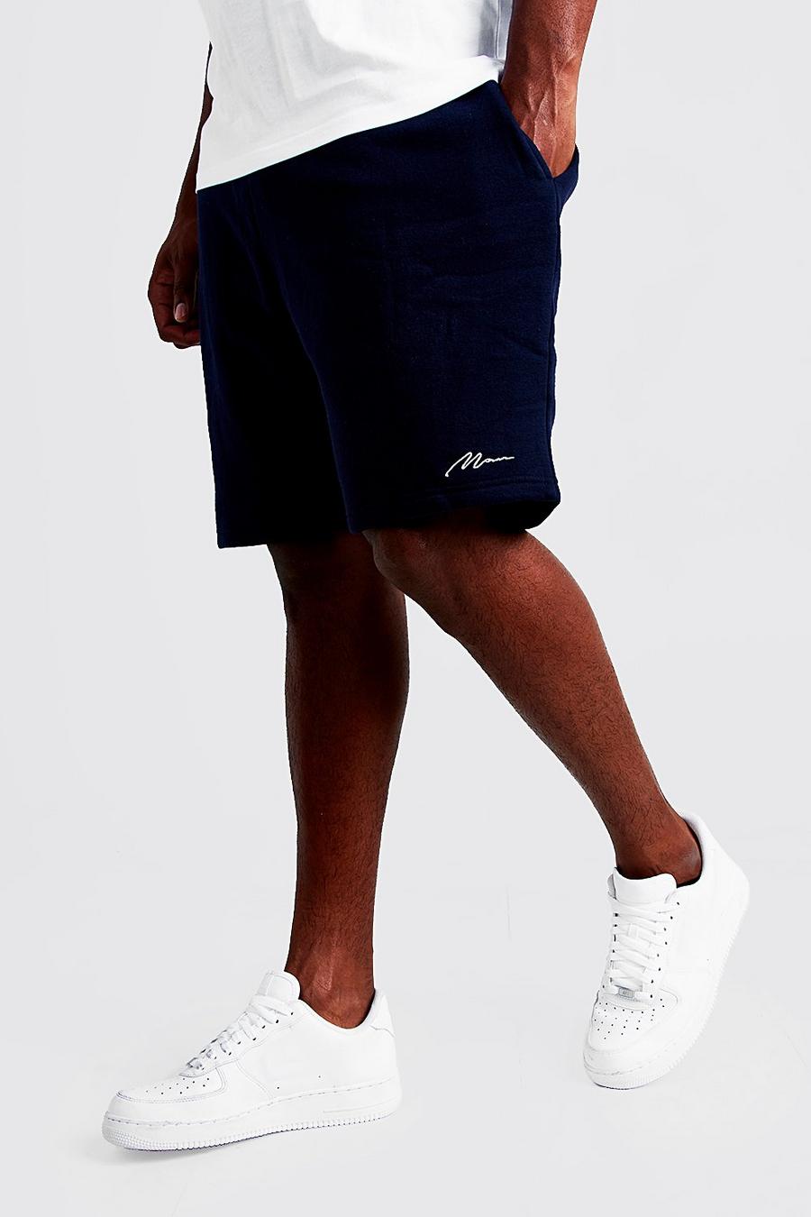 Marineblauw Plus Size Skinny Fit Man Shorts image number 1