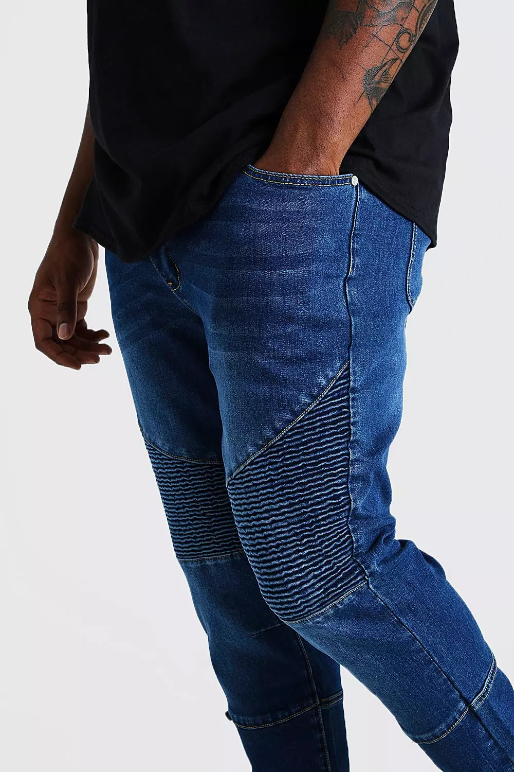 Mens big and hot sale tall biker jeans