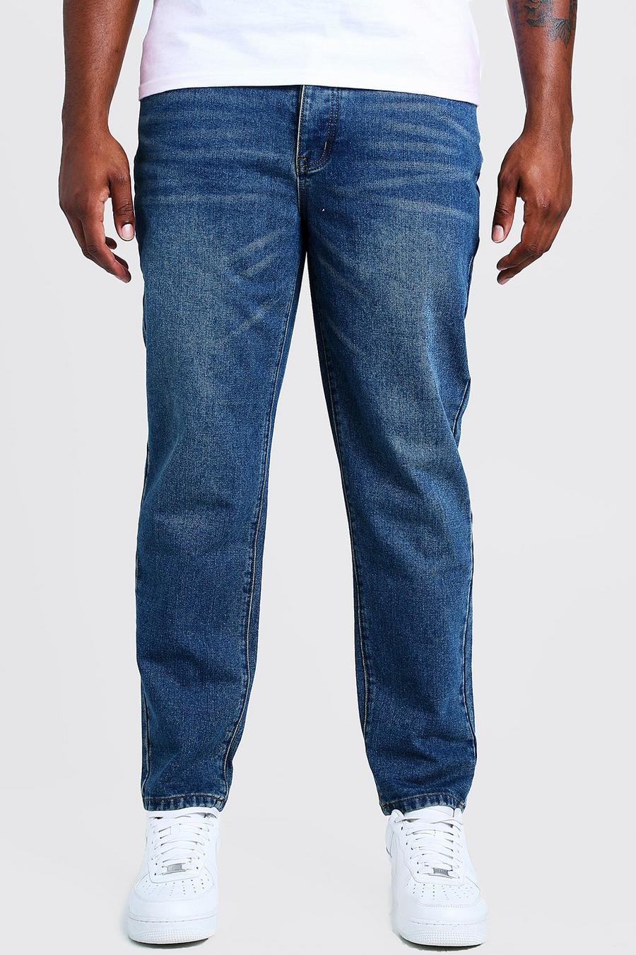 Big & Tall Steife Slim Fit Jeans, Vintage-waschung image number 1