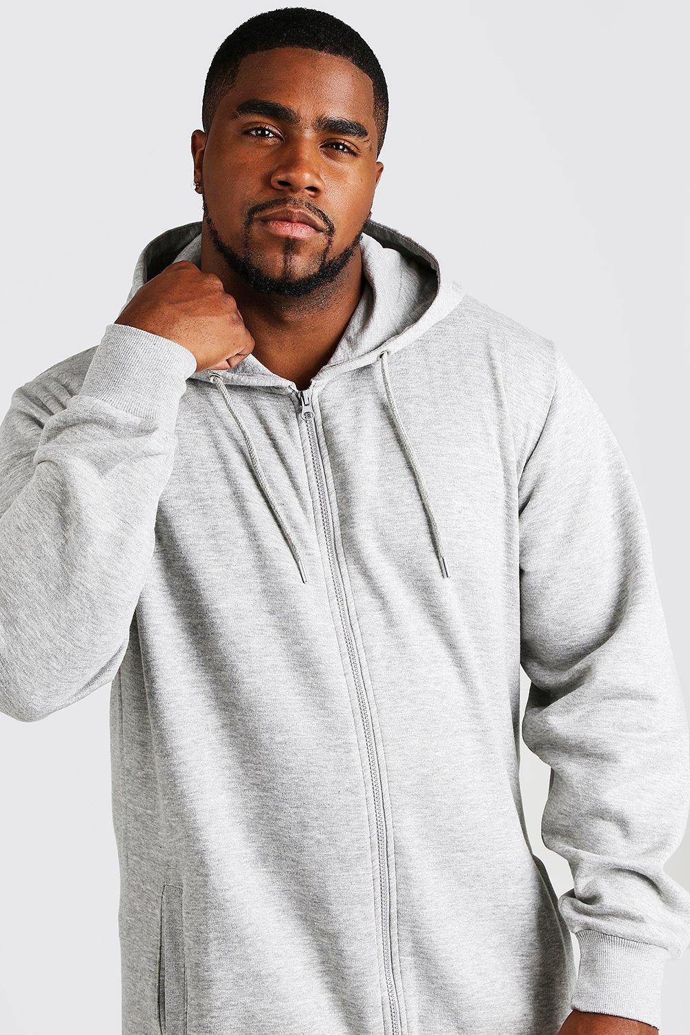 Men s Plus Size Zip Through Hooded Onesie Boohoo UK