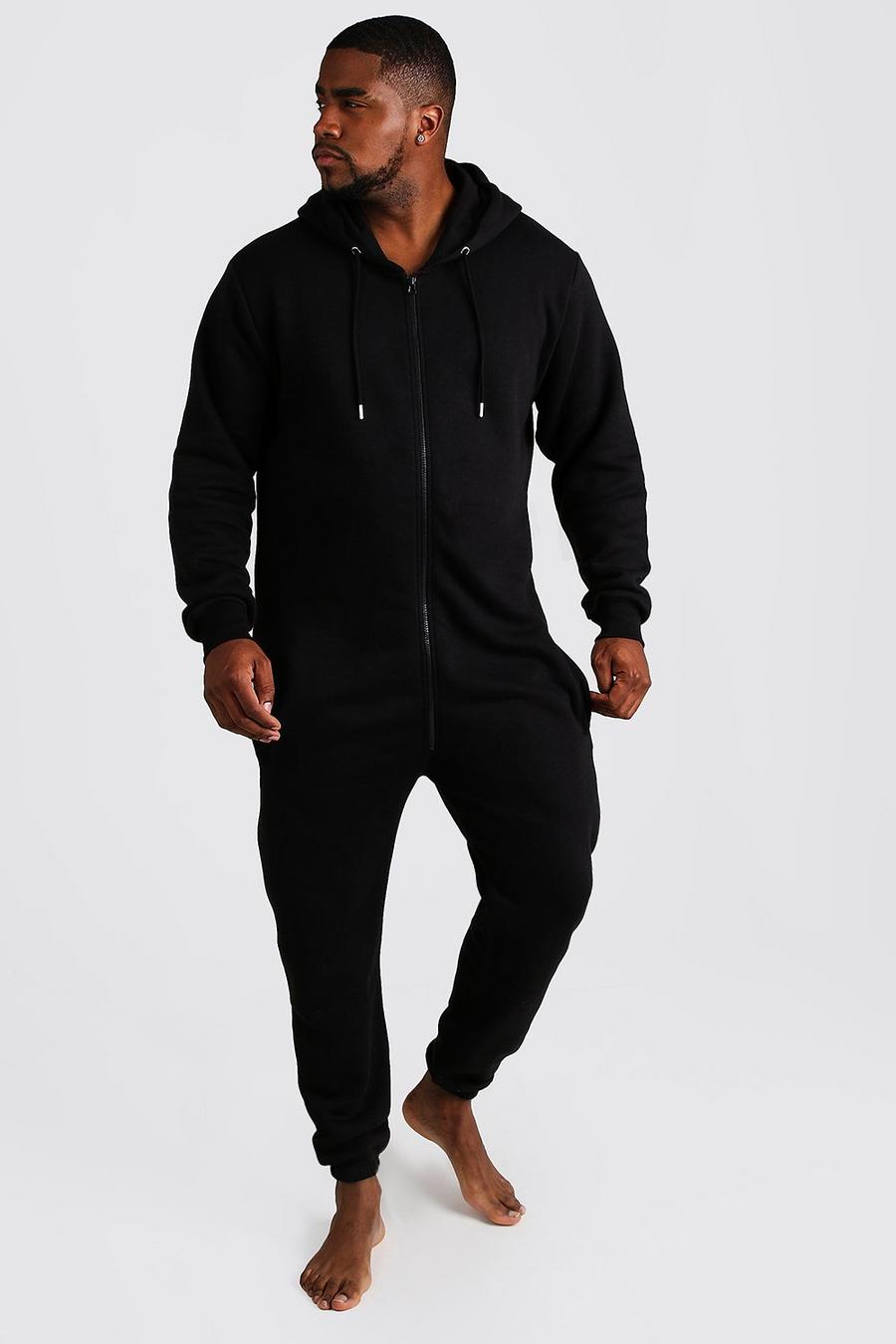 Big & Tall - Combinaison zippée à capuche, Noir image number 1