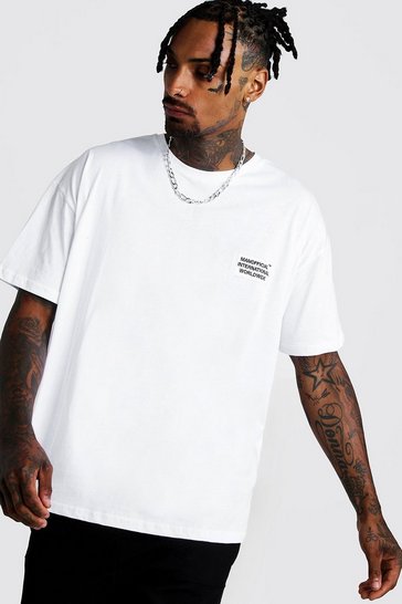 MAN Worldwide Boxy Fit T-Shirt | Boohoo UK