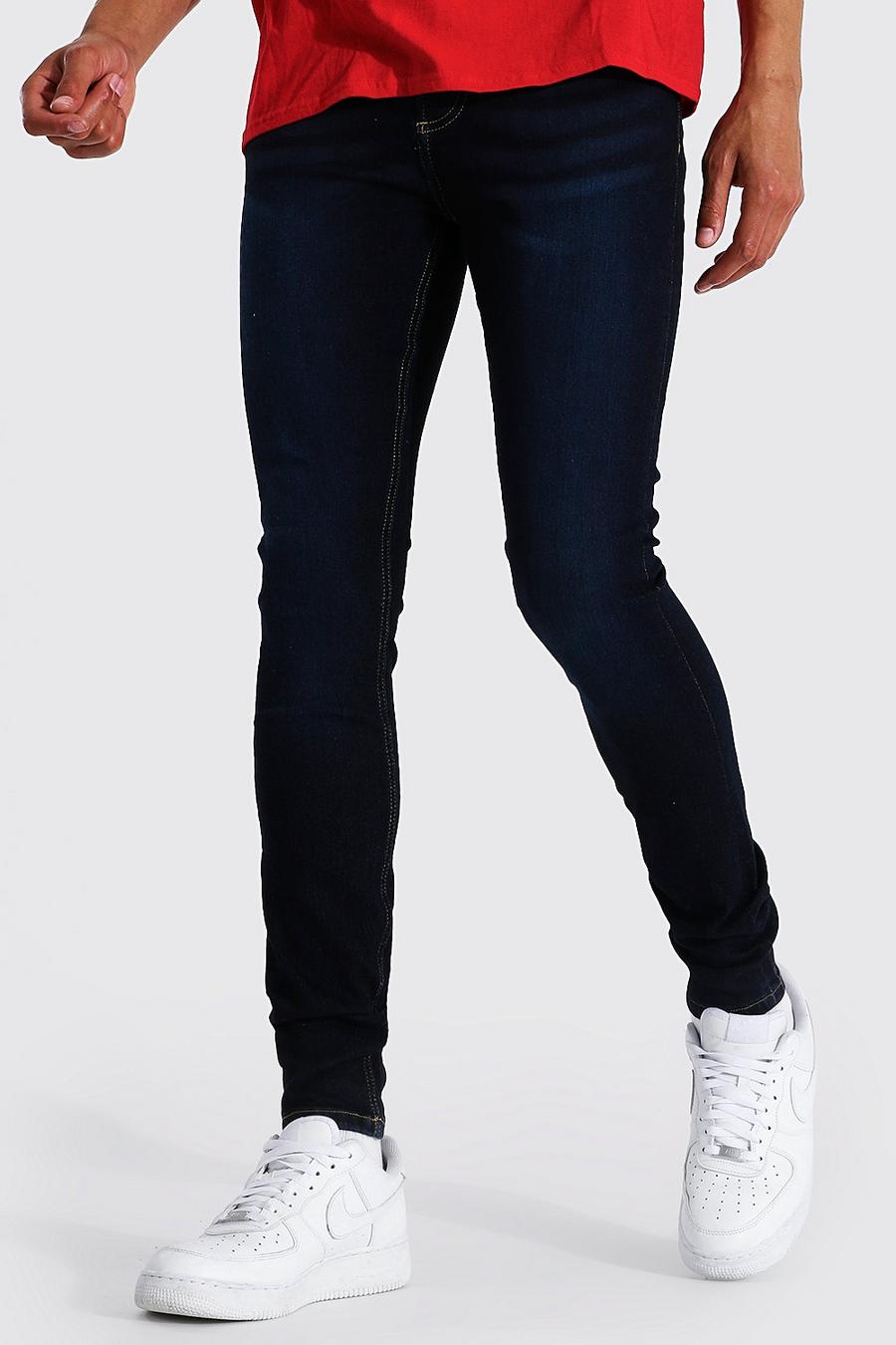 כחול אינדיגו מכנסי ג'ינס סופר סקיני לגברים גבוהים image number 1