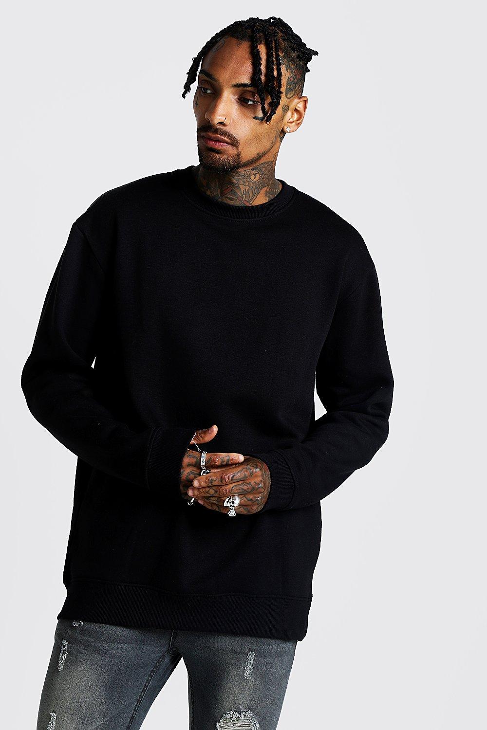 longline crew neck sweatshirt