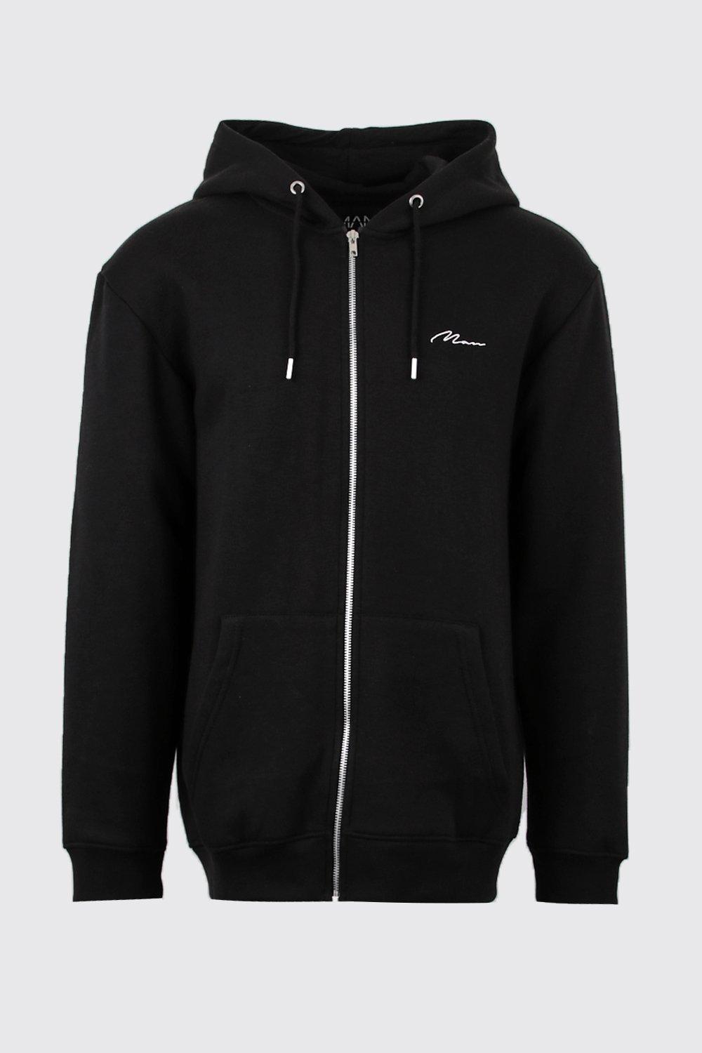 Mens longline 2025 zip hoodie