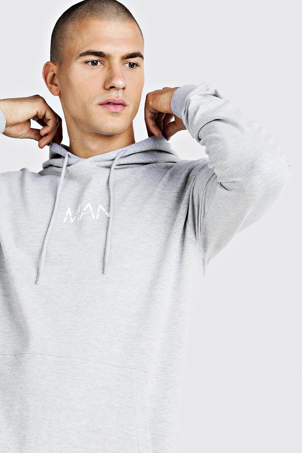 Muscle fit grey hoodie best sale