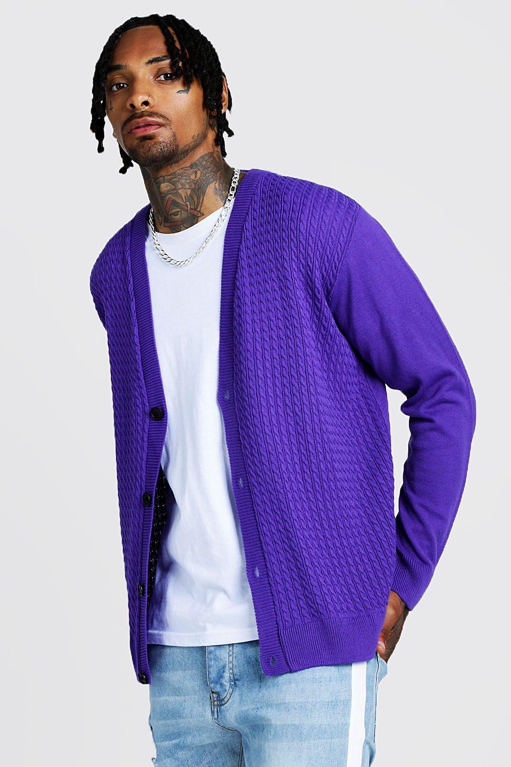 Loose Fit Cable Knitted Cardigan boohoo NZ