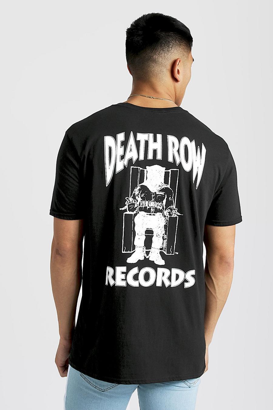 Camiseta oversize con estampado de Death Row Records, Negro image number 1