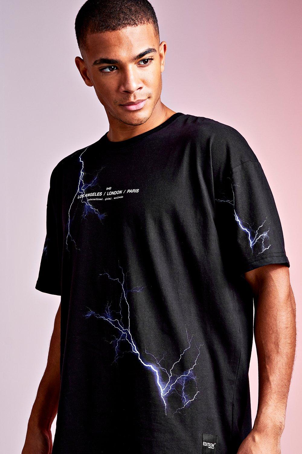 MAN Design T Shirt mit Blitz Detail und MAN Design
