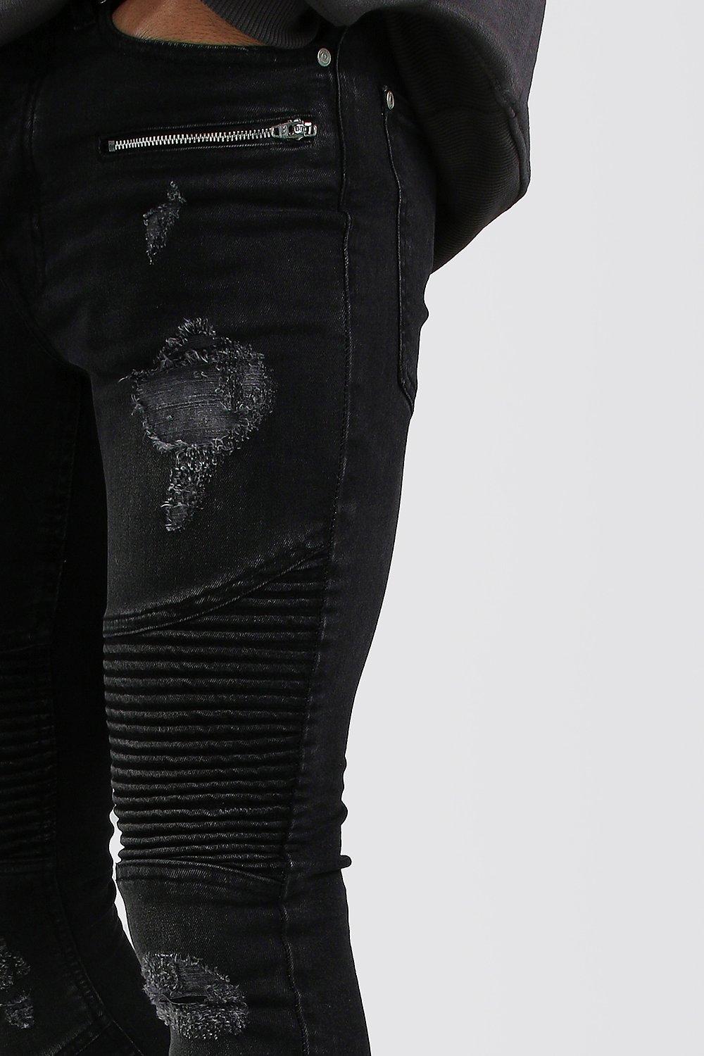 spray on skinny biker jeans with zips