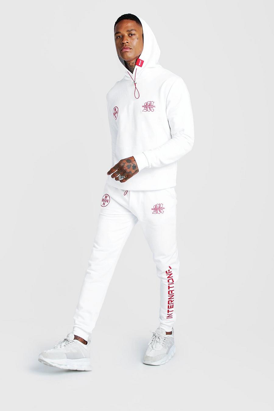 MAN Official Trainingsanzug mit Kapuze und Stickerei, Weiß image number 1