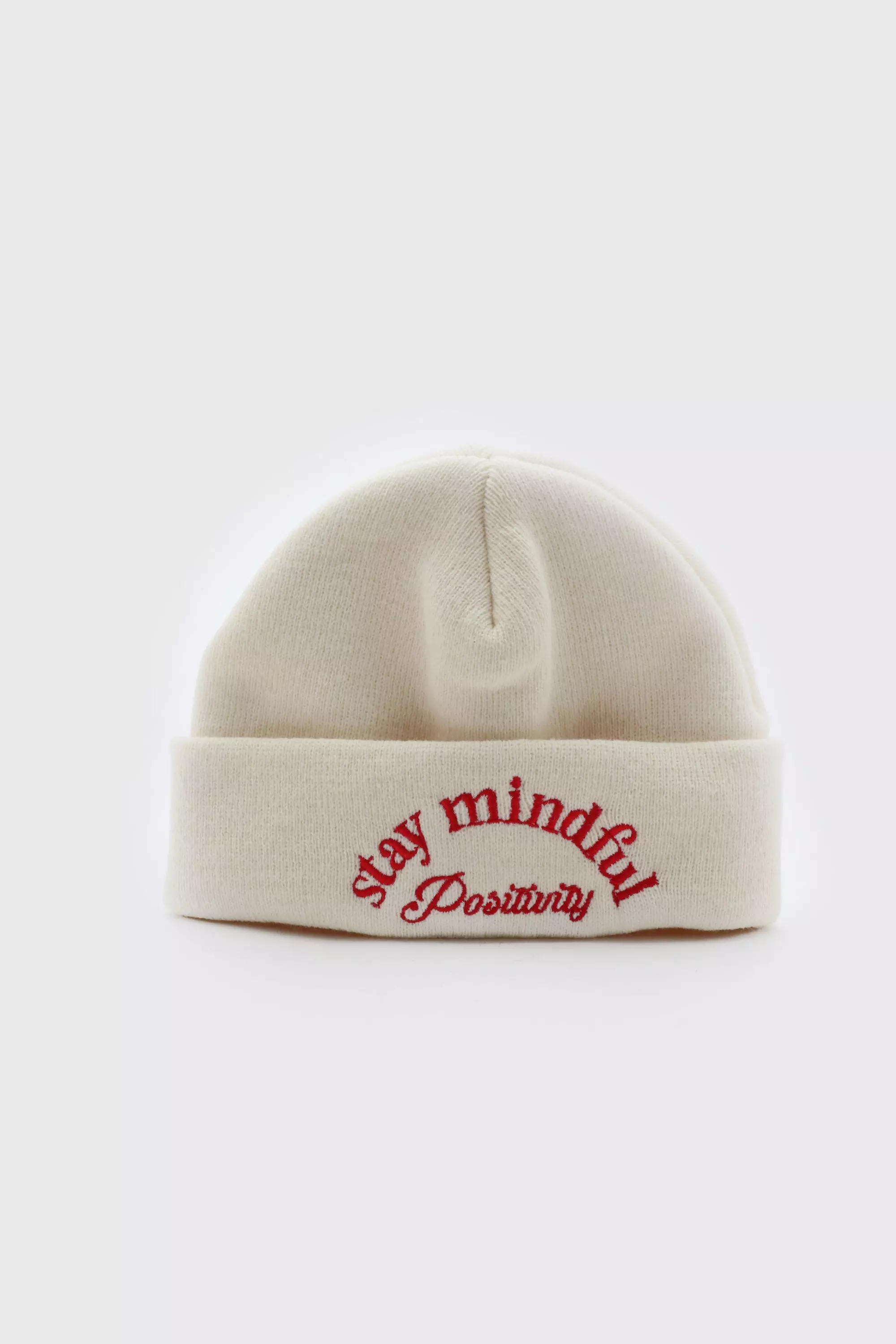 Ecru Stay Mindful Docker Beanie alternative image