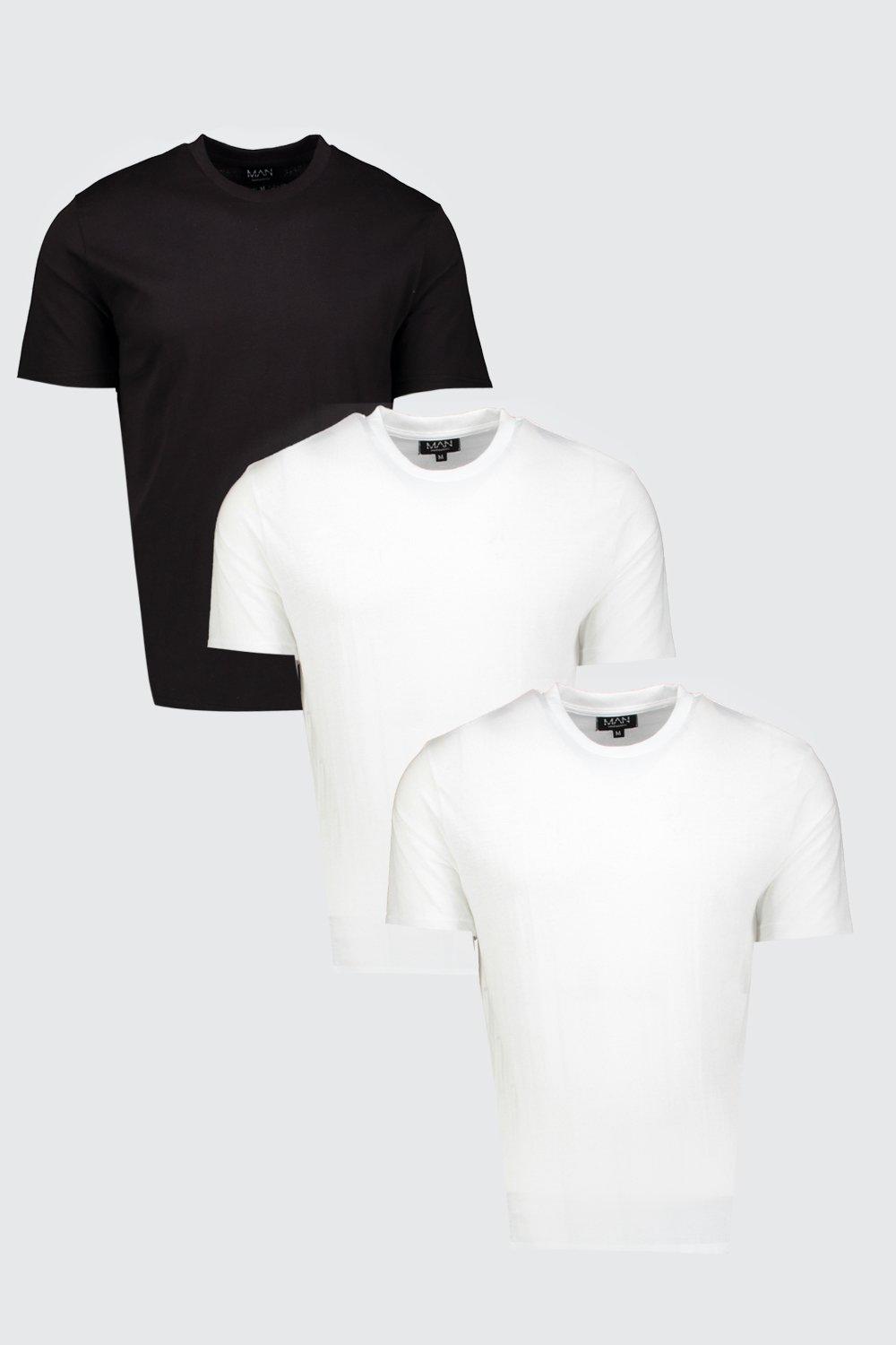 3-pack Slim Fit T-shirts - Black - Men