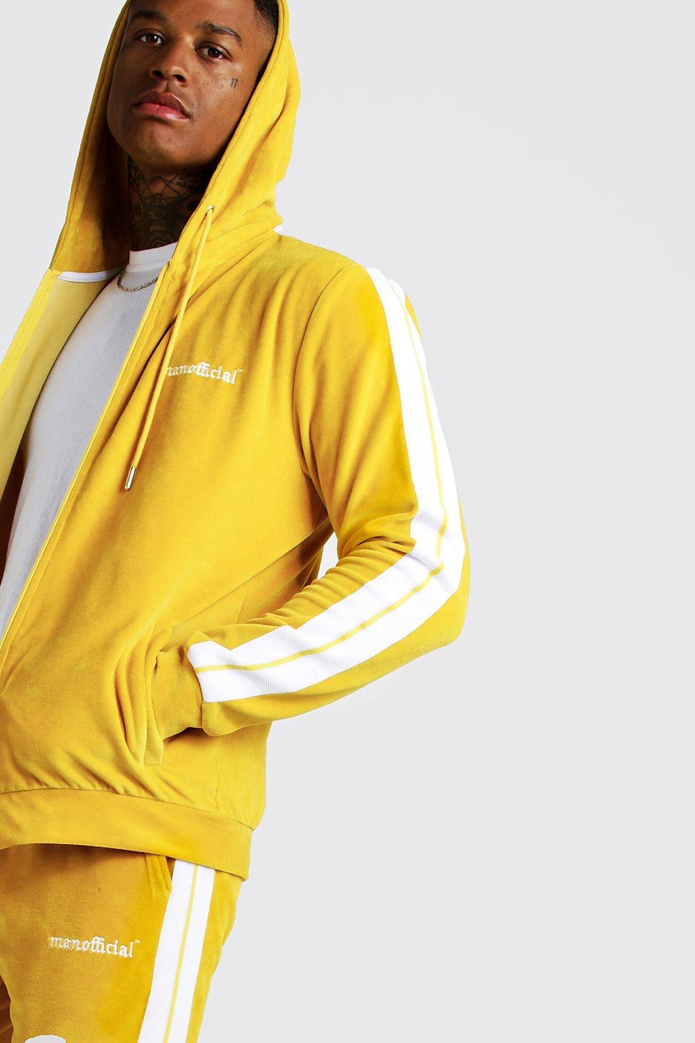 yellow velour tracksuit