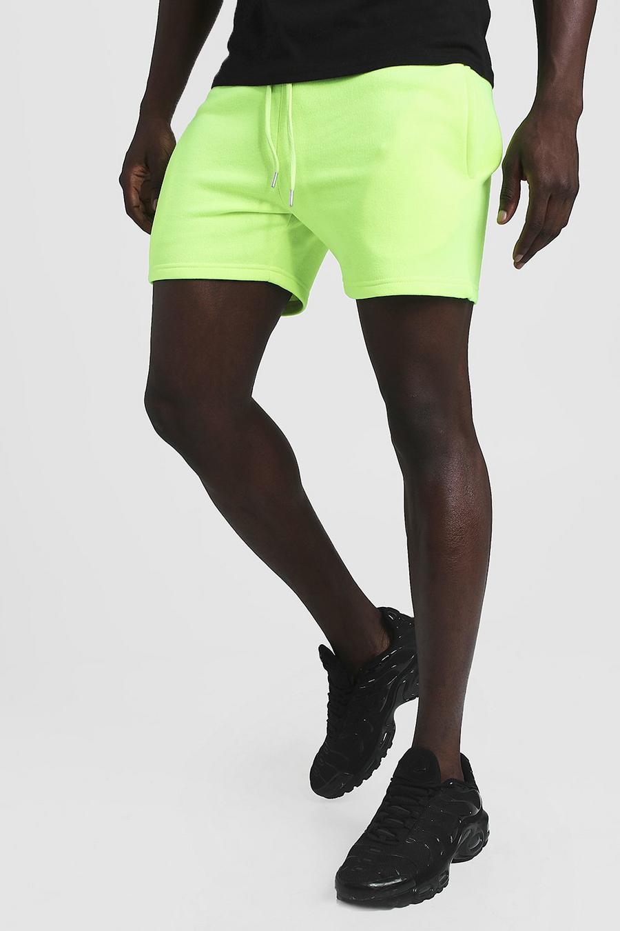 Neon-yellow Neon Short Length Jersey Shorts image number 1