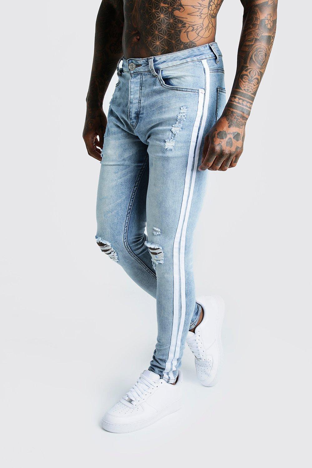 jeans with side tape