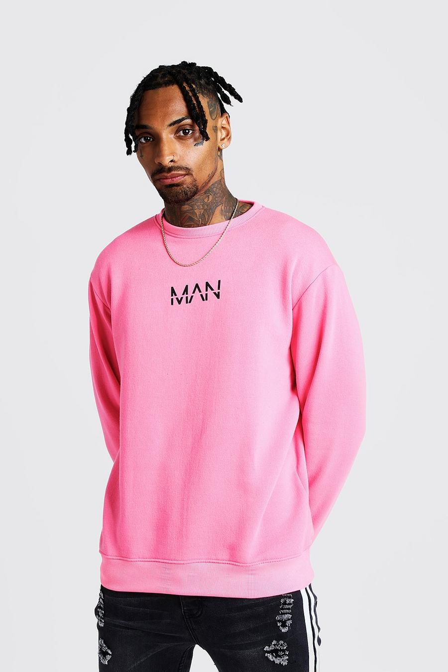 Neon-pink Original MAN Print Sweater image number 1