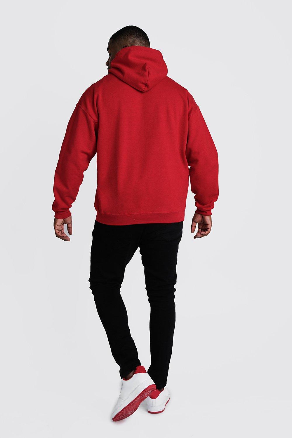 big and tall red hoodie