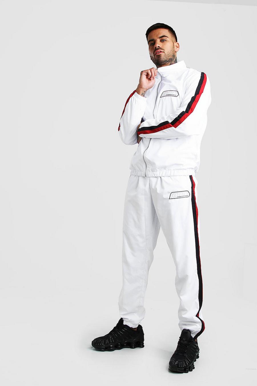 White MAN Shell Tracksuit With Rubber Detail image number 1