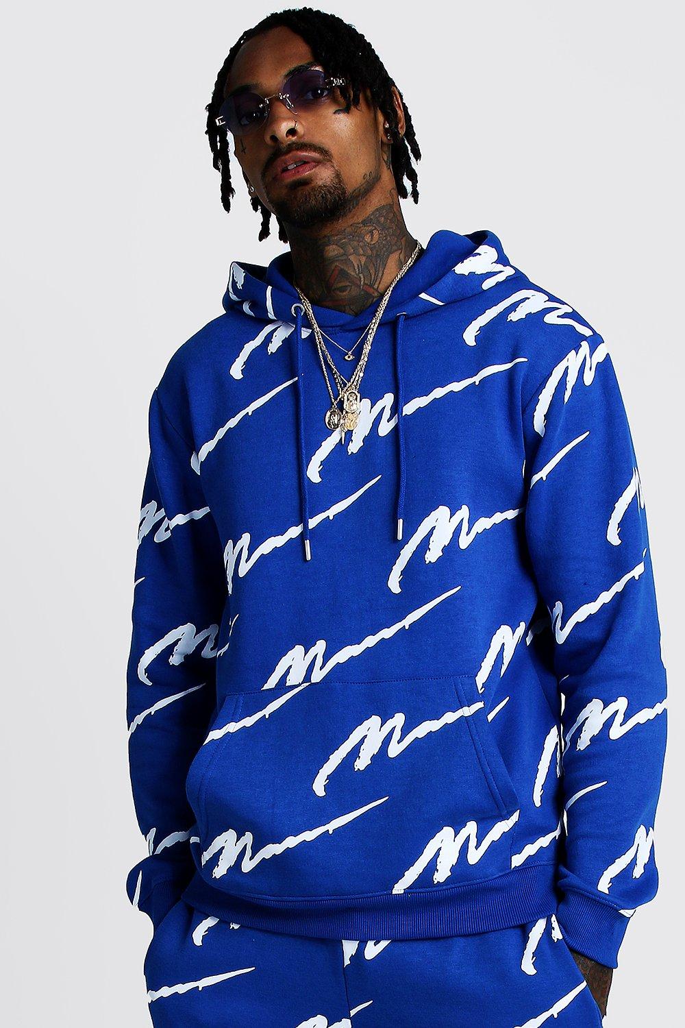 All over man hot sale print hooded tracksuit