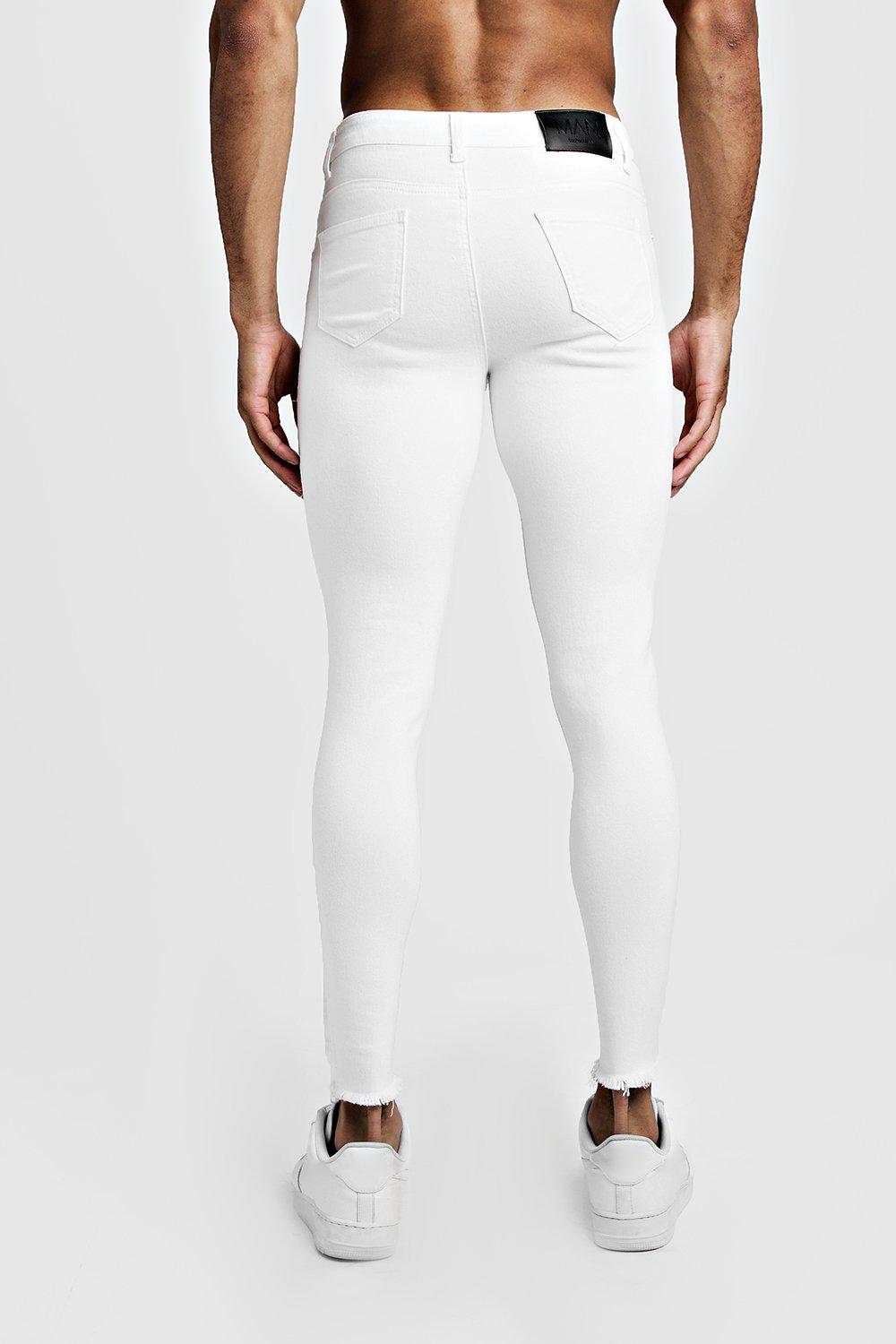 White slim jeans for hot sale men