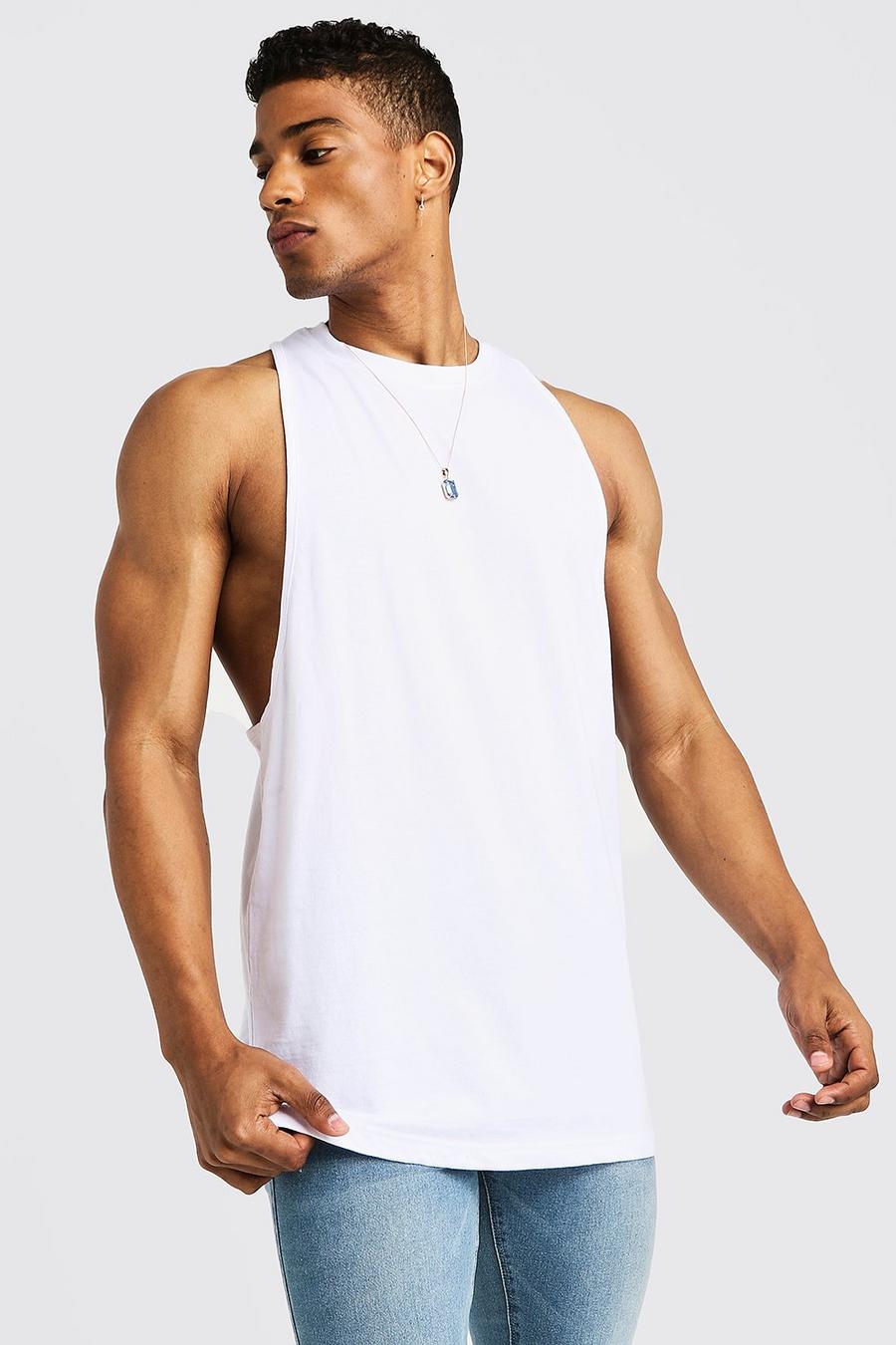 Camiseta de tirantes con espalda de nadador, Blanco image number 1