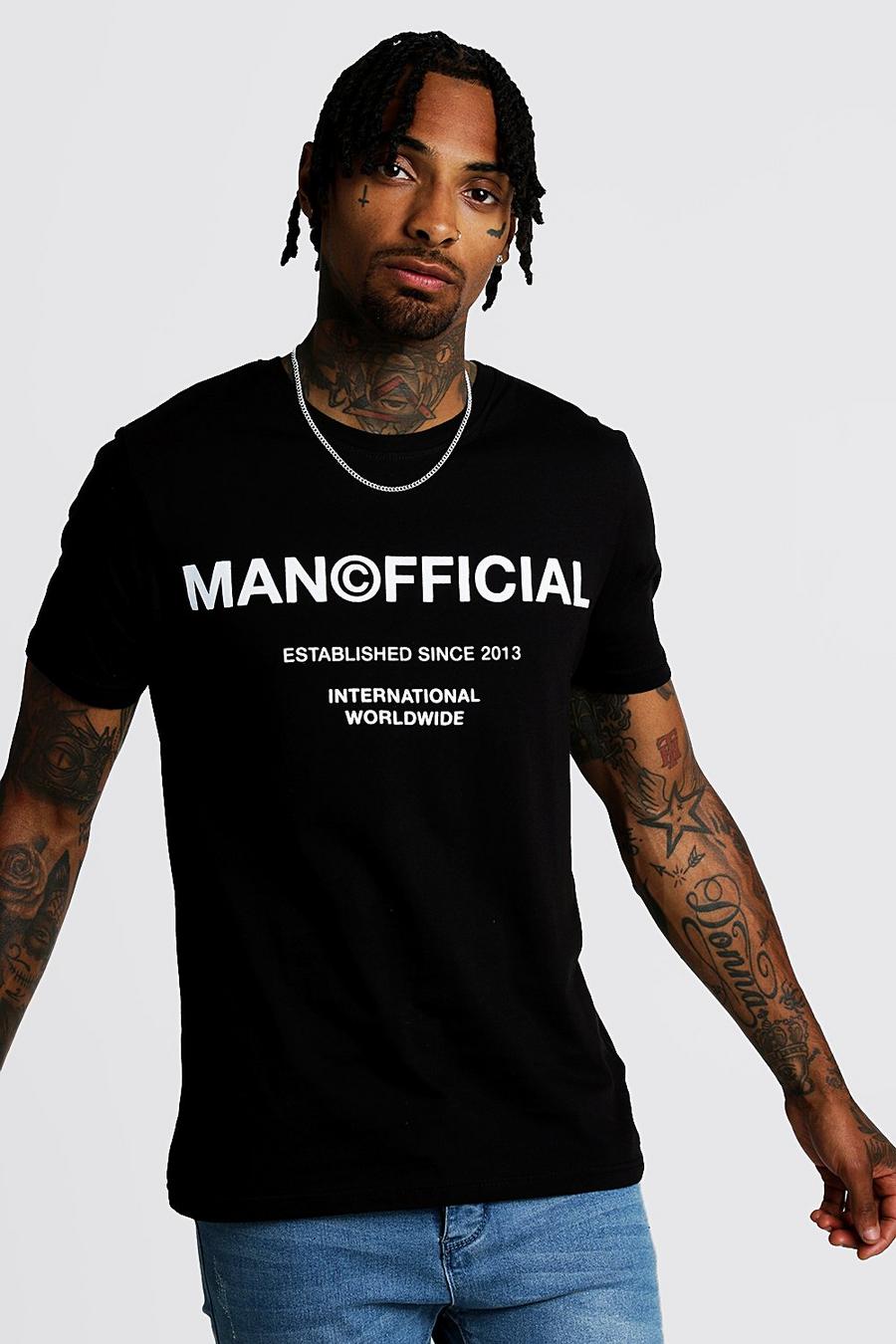 Black MAN Official Printed T-Shirt image number 1