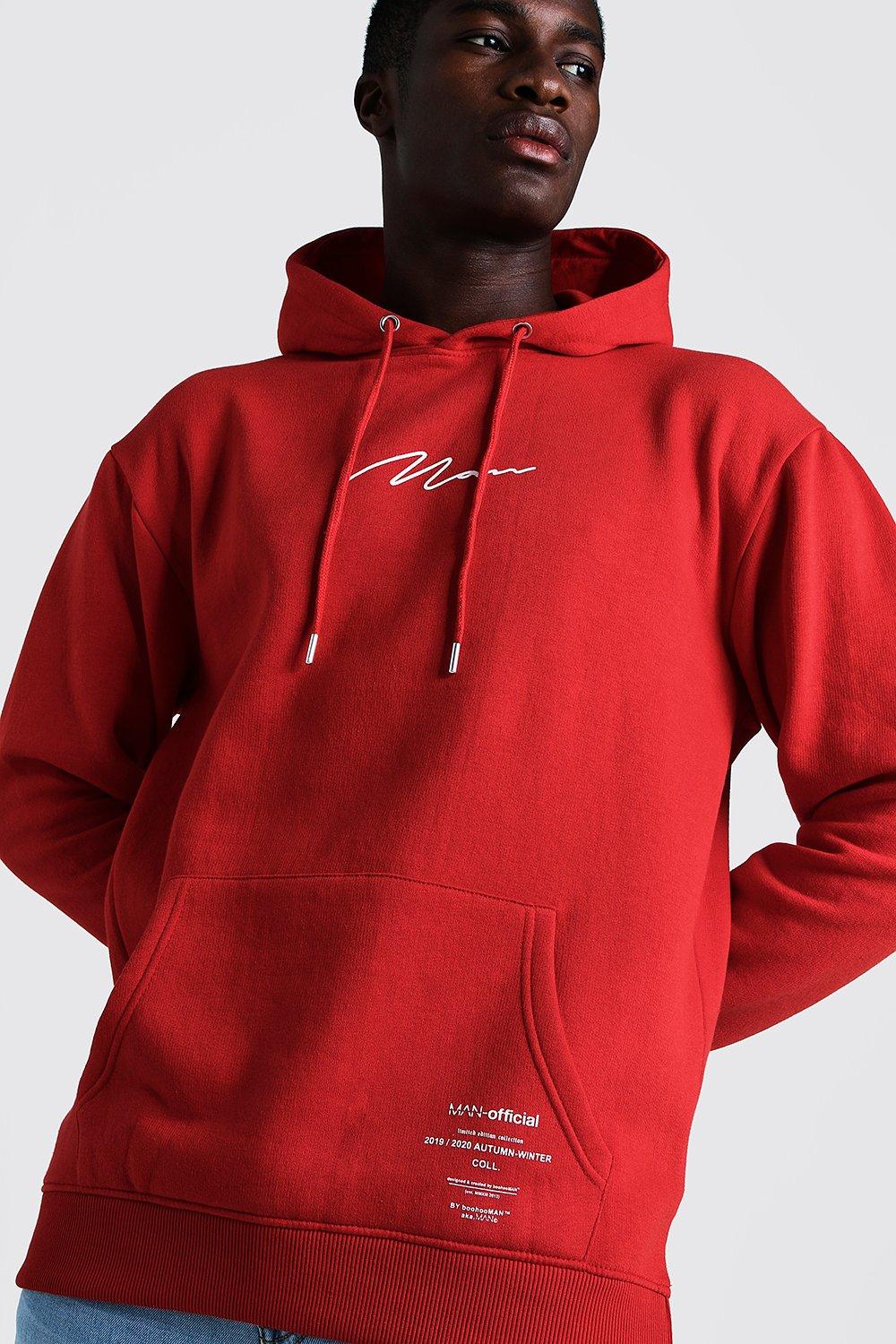 Boohooman store red hoodie