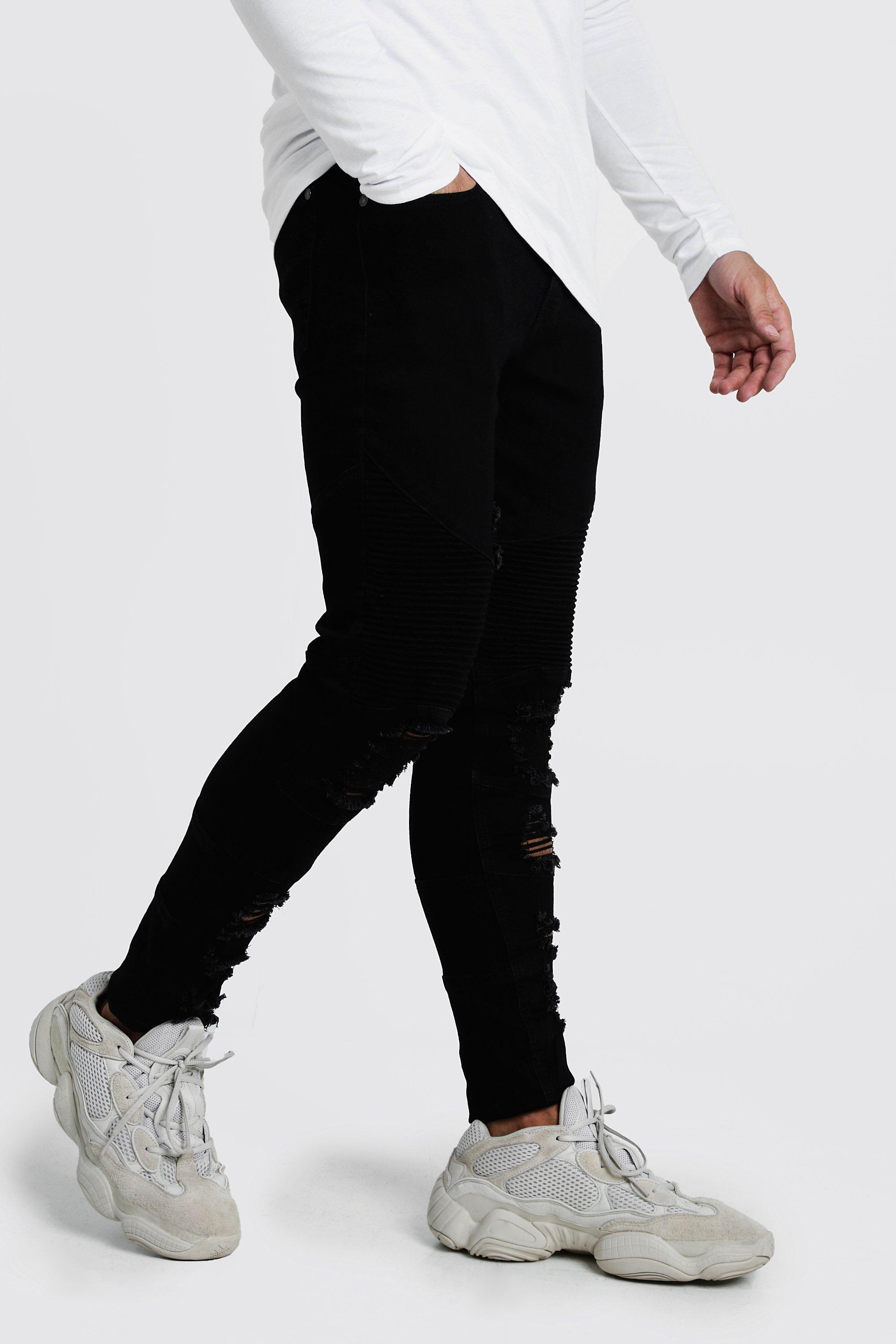 black skinny biker jeans