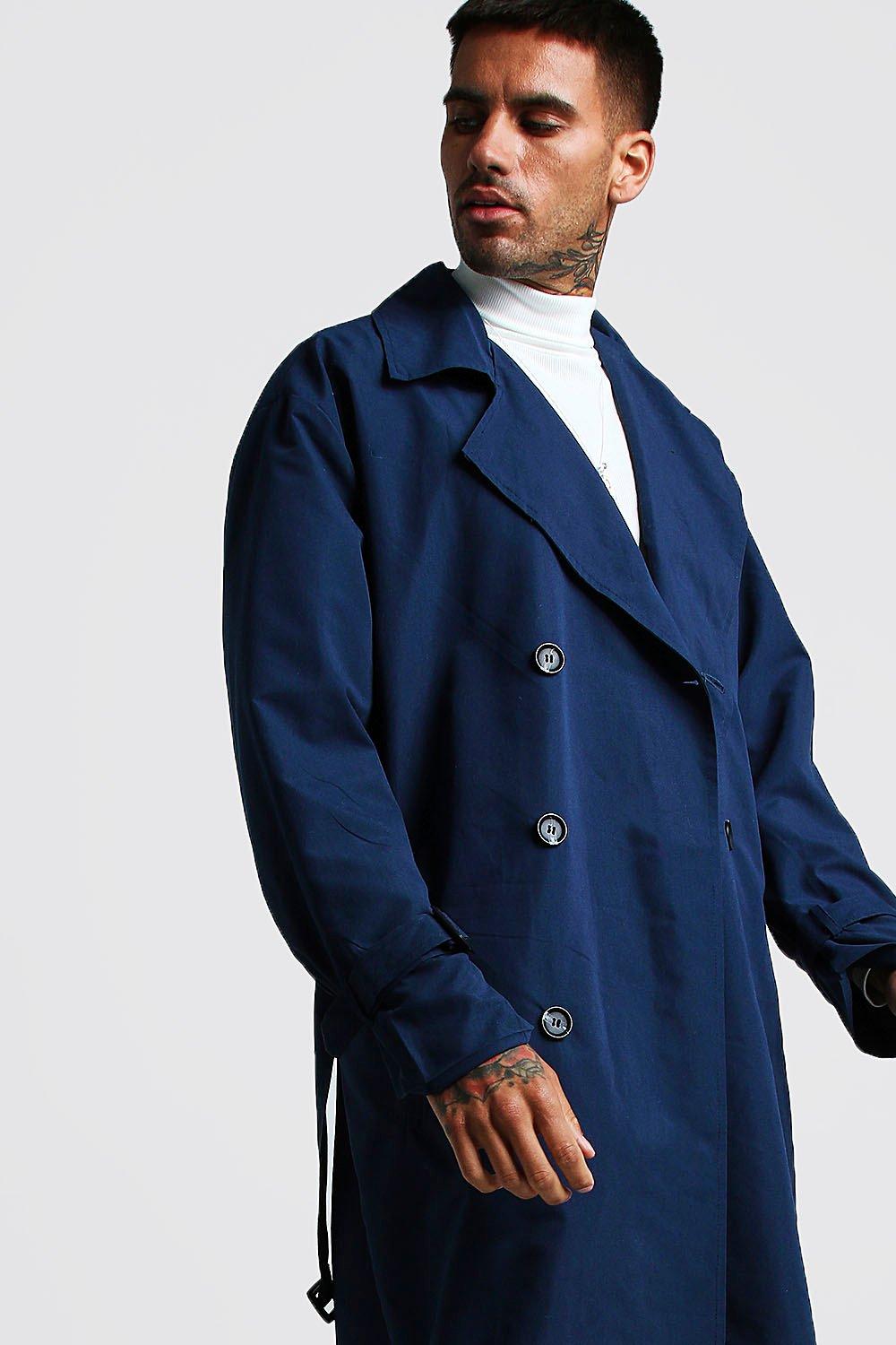 Boohoo mens trench coat best sale