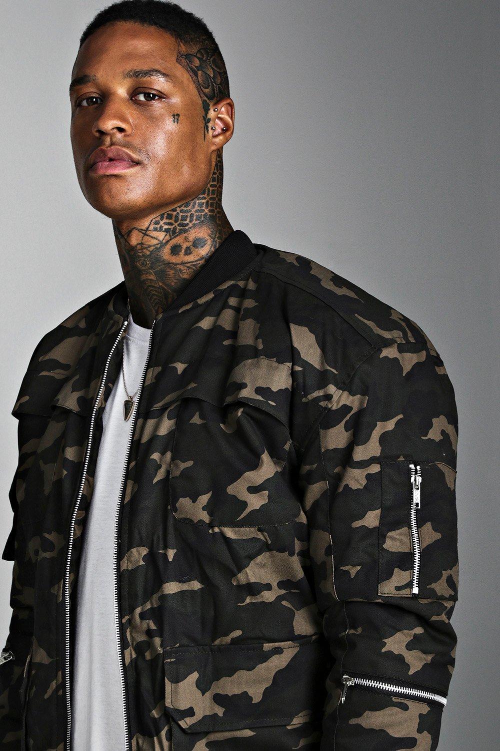 Camo cargo shop jacket mens