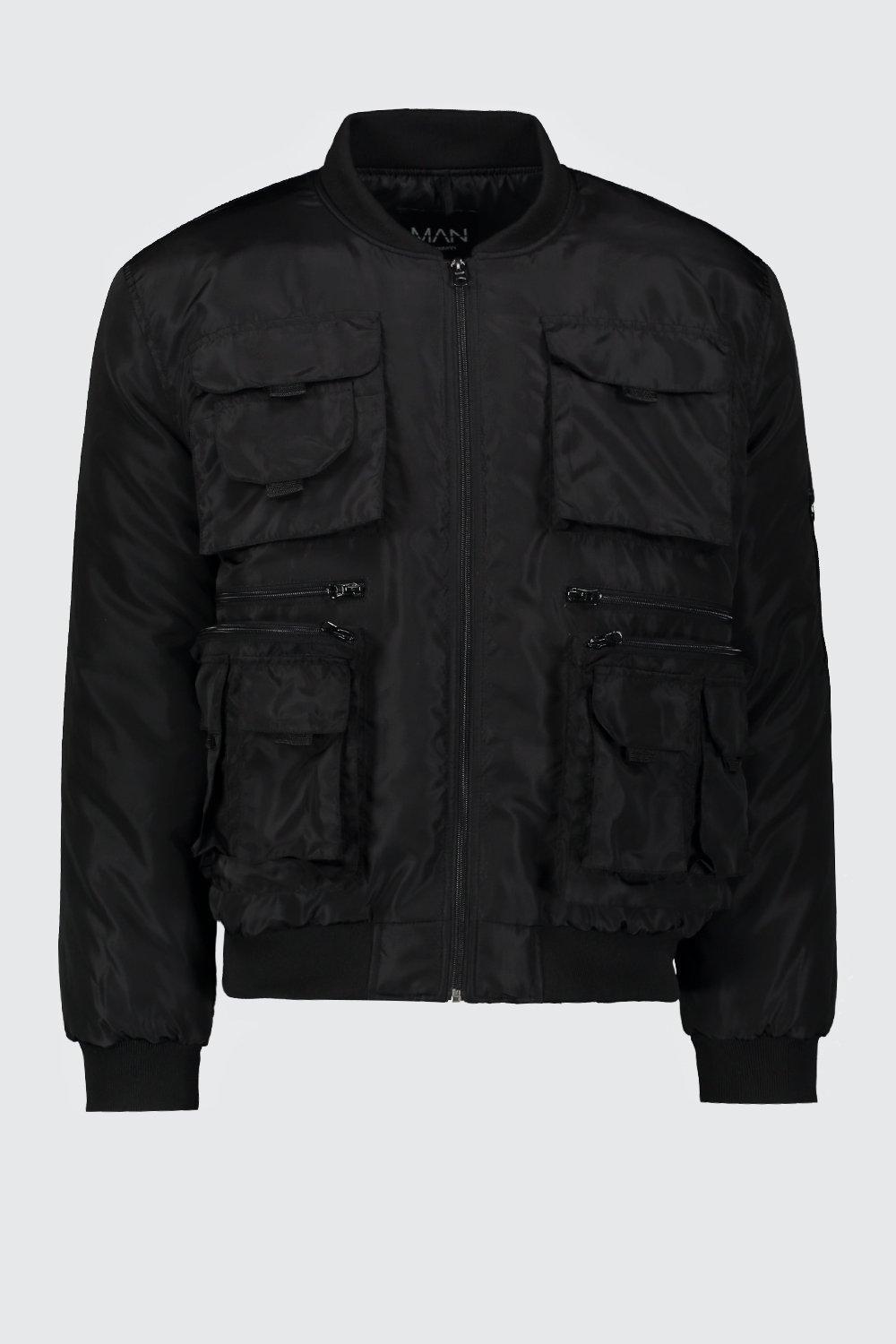 Utility bomber jacket mens top